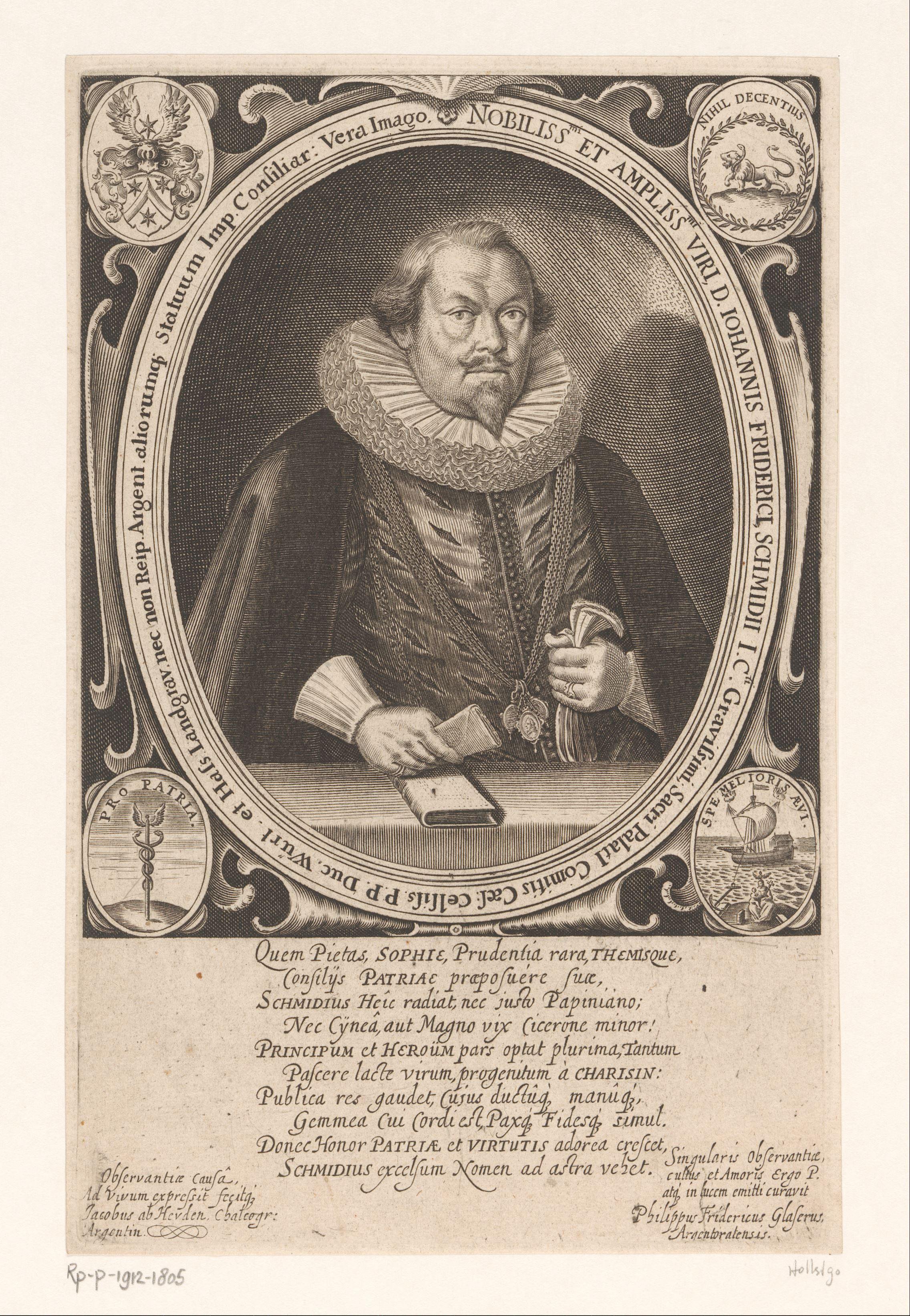 Portret van Johann Friedrich Schmid