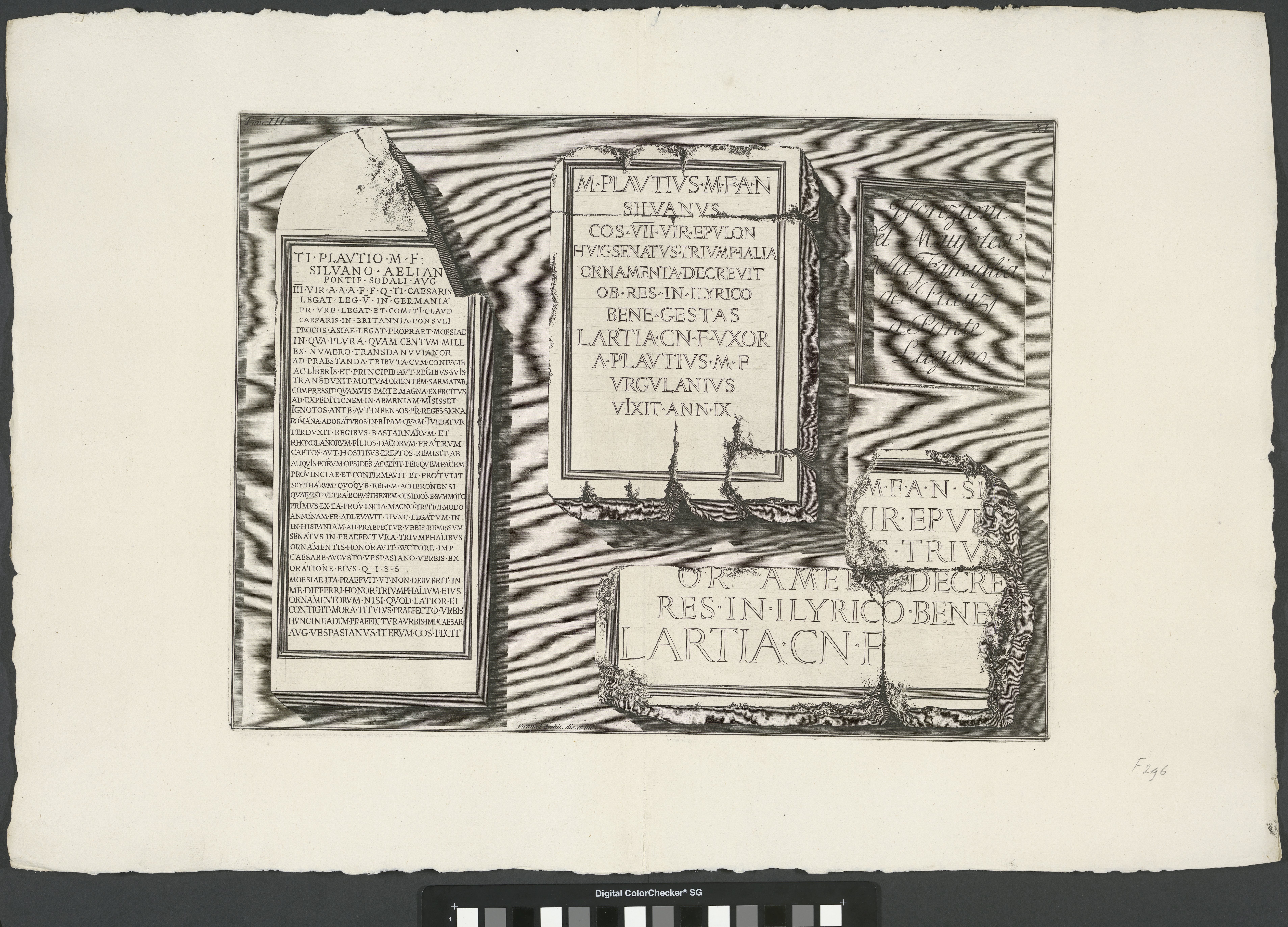 Inscripties uit het mausoleum van de Plauzi familie