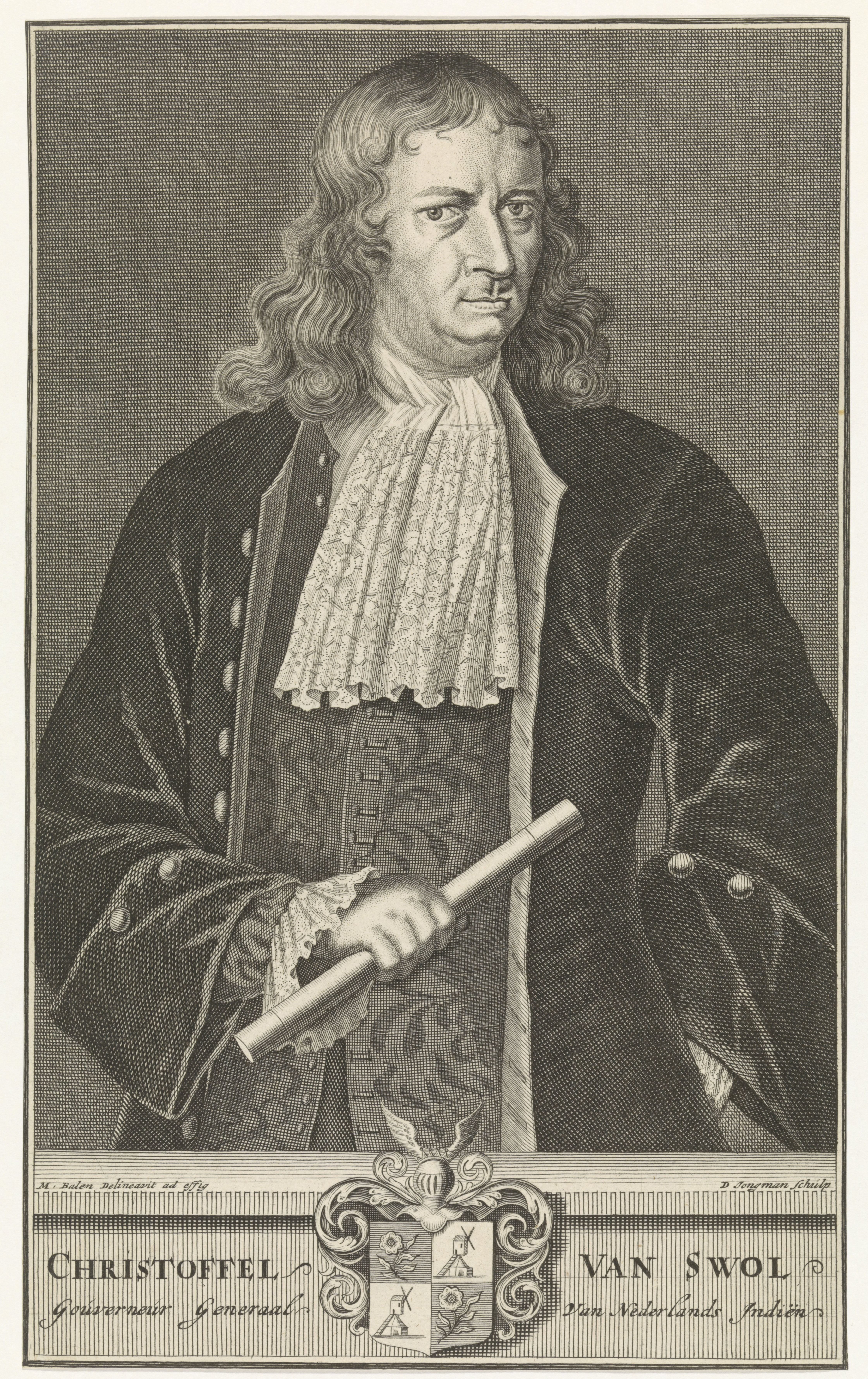 Portret van Christoffel van Swoll, gouverneur-generaal van Nederlands-Indië