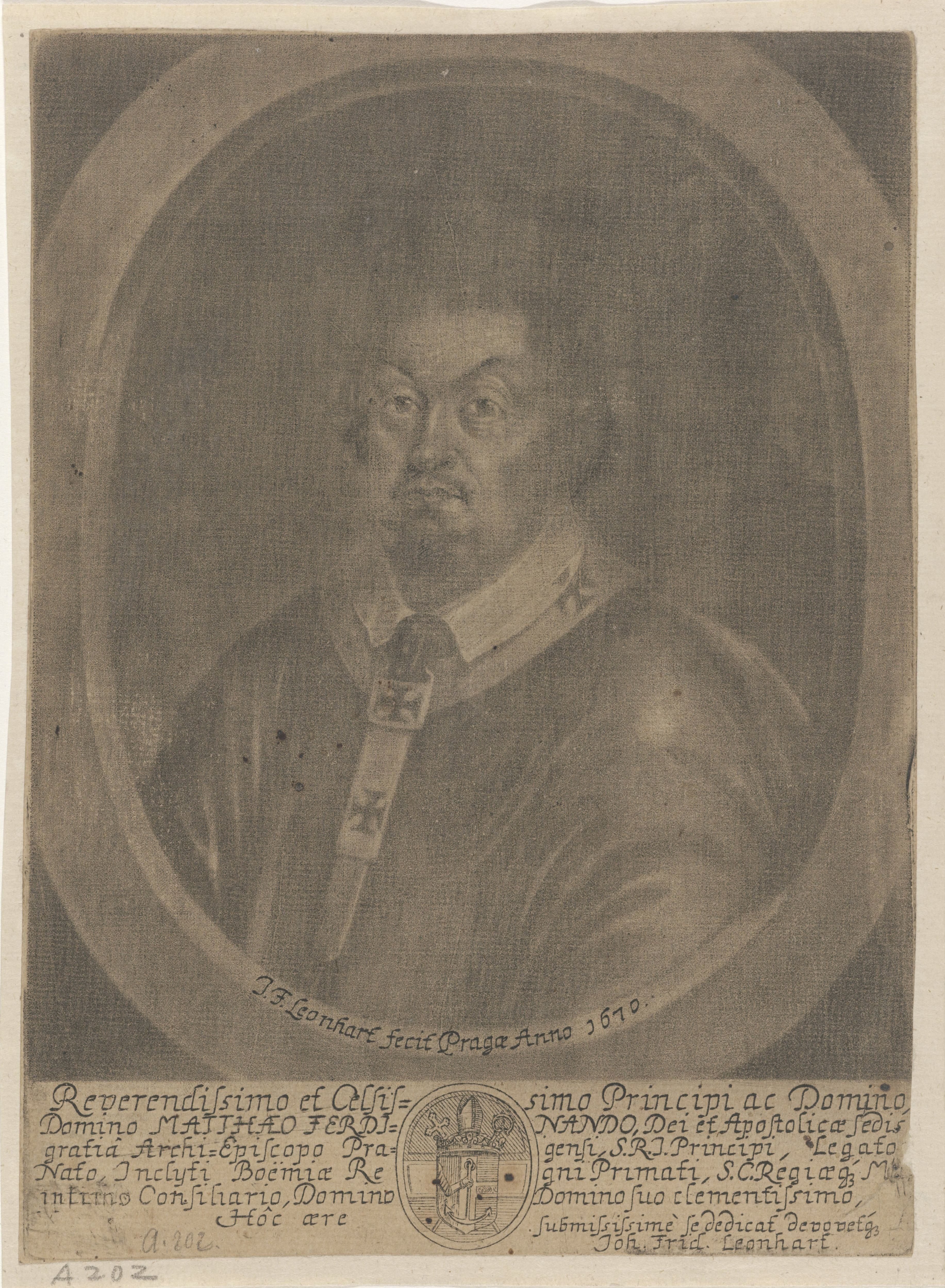 Portret van Matthäus Ferdinand Sobek von Bilenberg, aartsbisschop van Praag