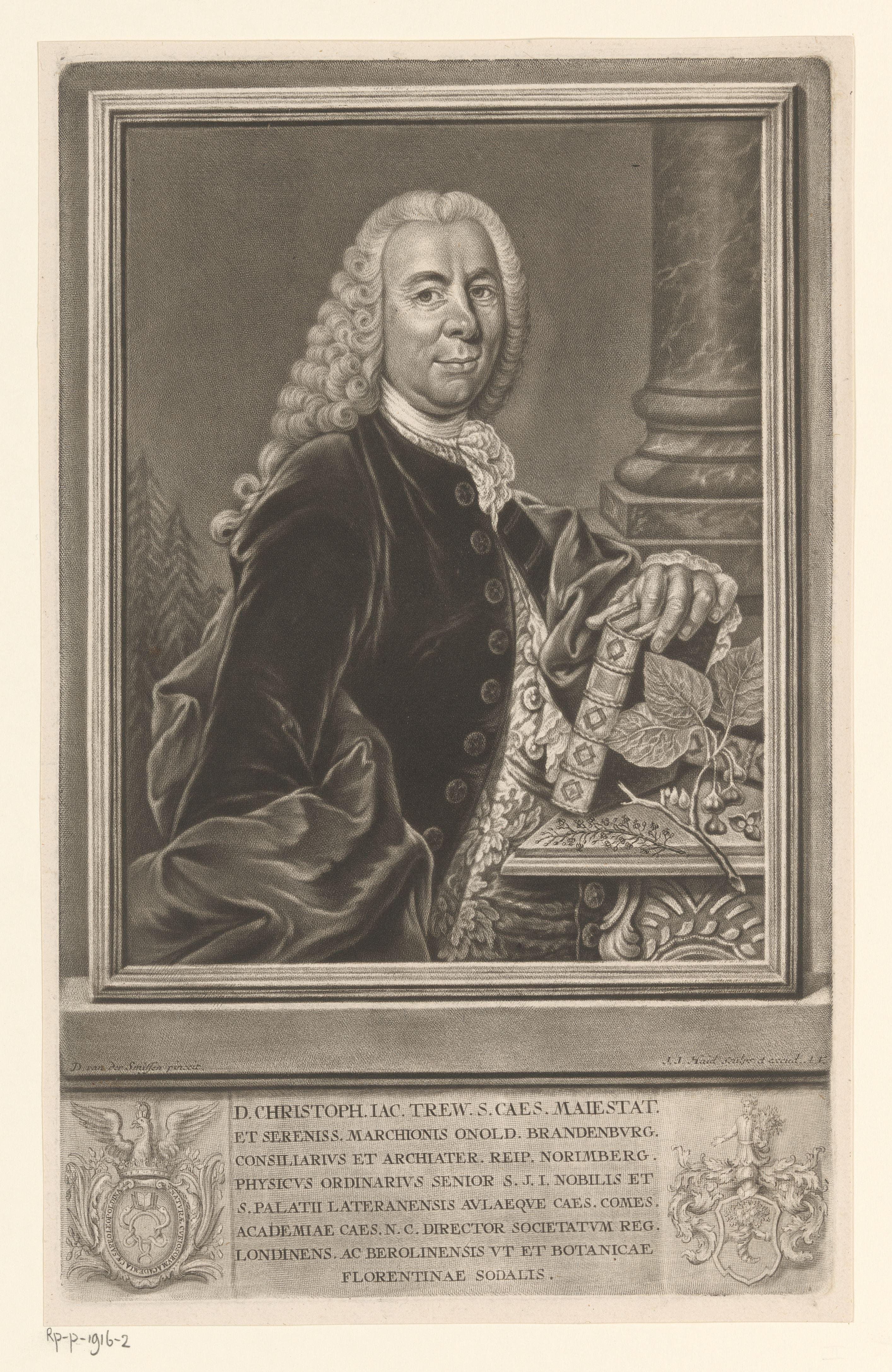 Portret van Christoph Jacob Trew