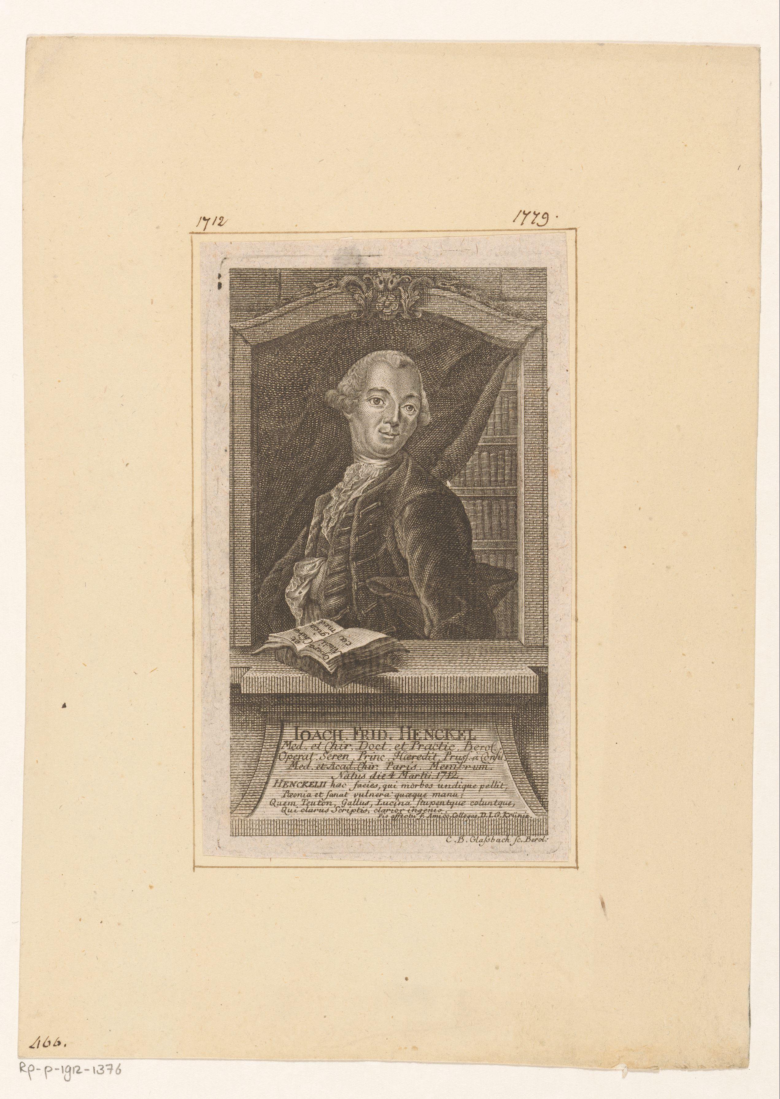 Portret van Joachim Friedrich Henckel
