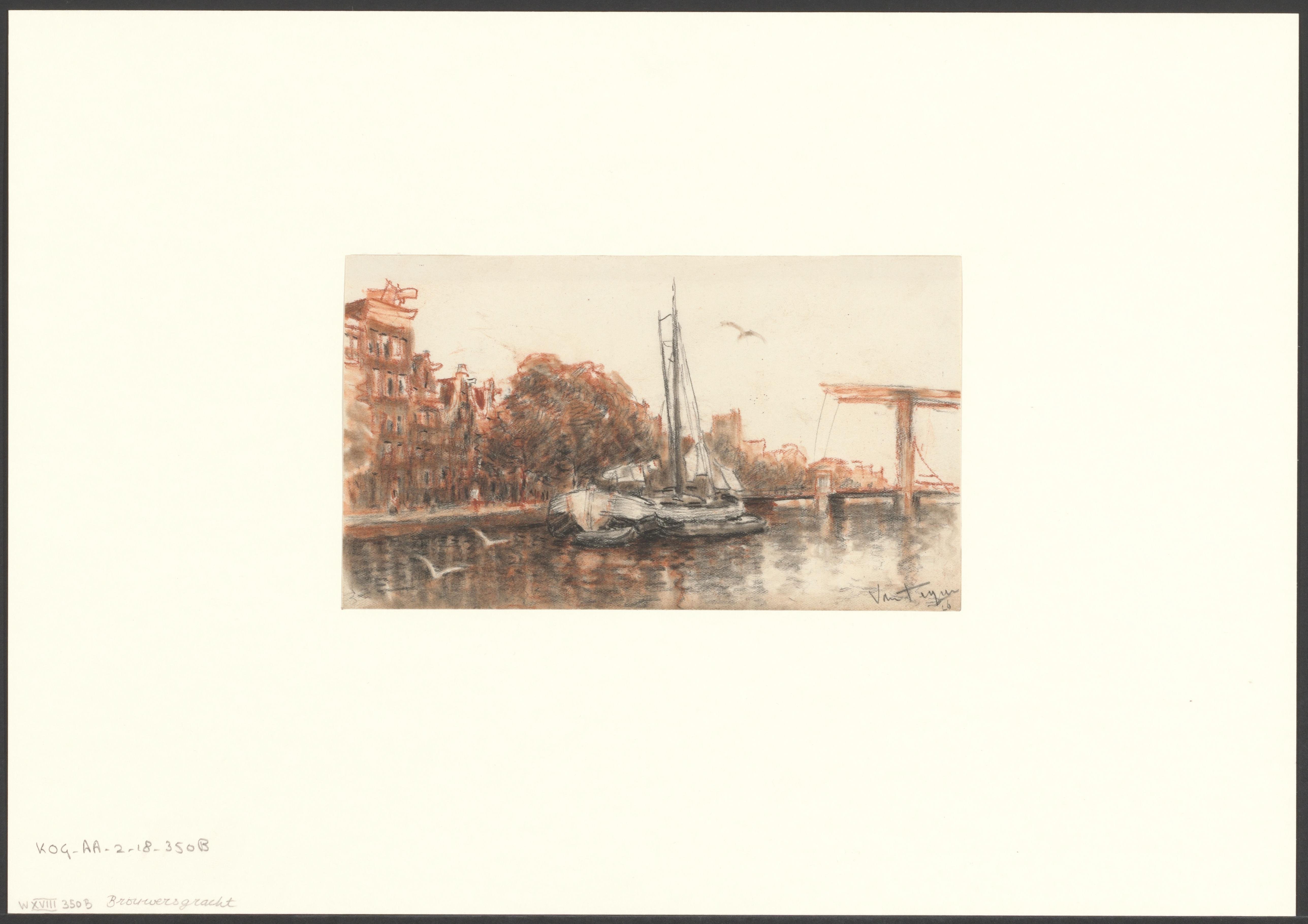 Gezicht op de Brouwersgracht