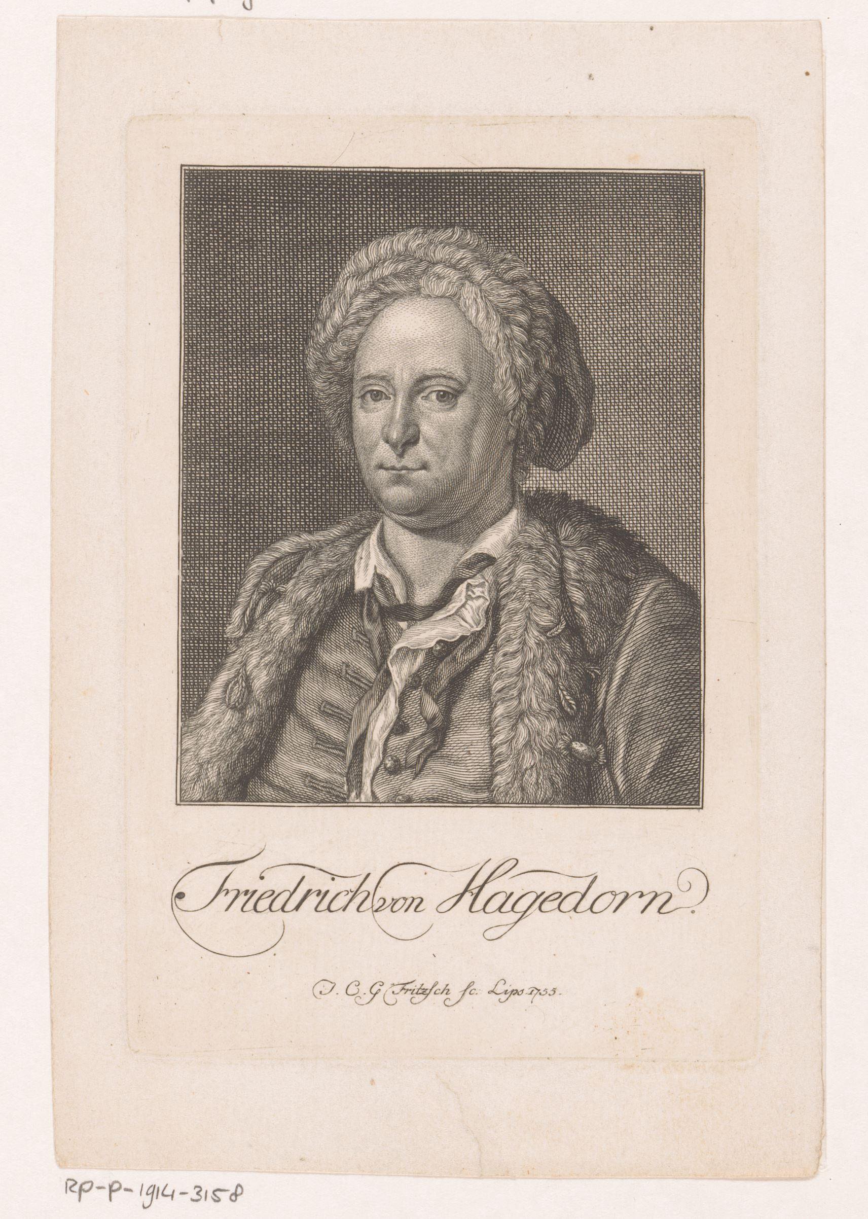 Portret van Friedrich von Hagedorn