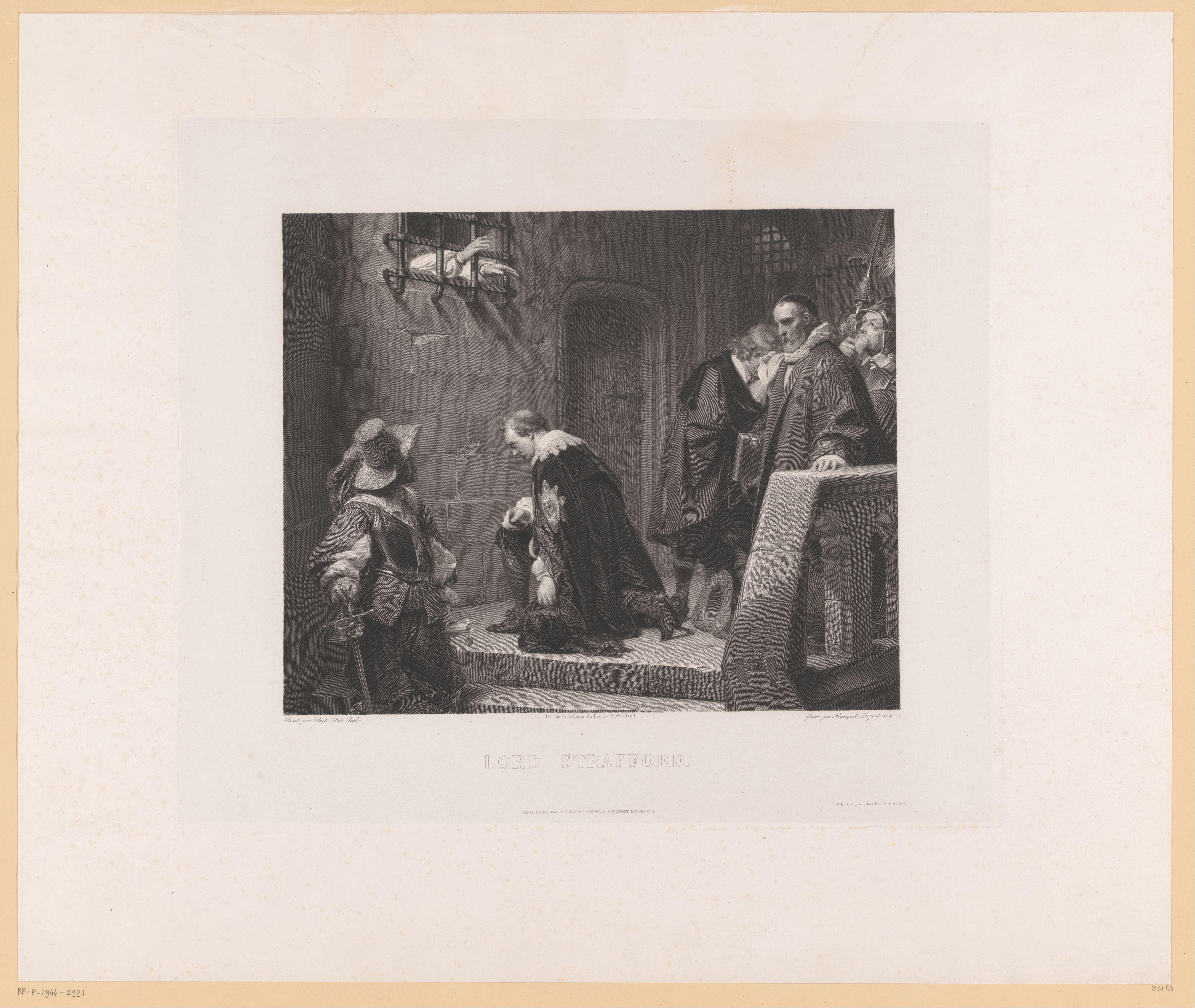 William Laud knielt voor de cel van Thomas Wentworth