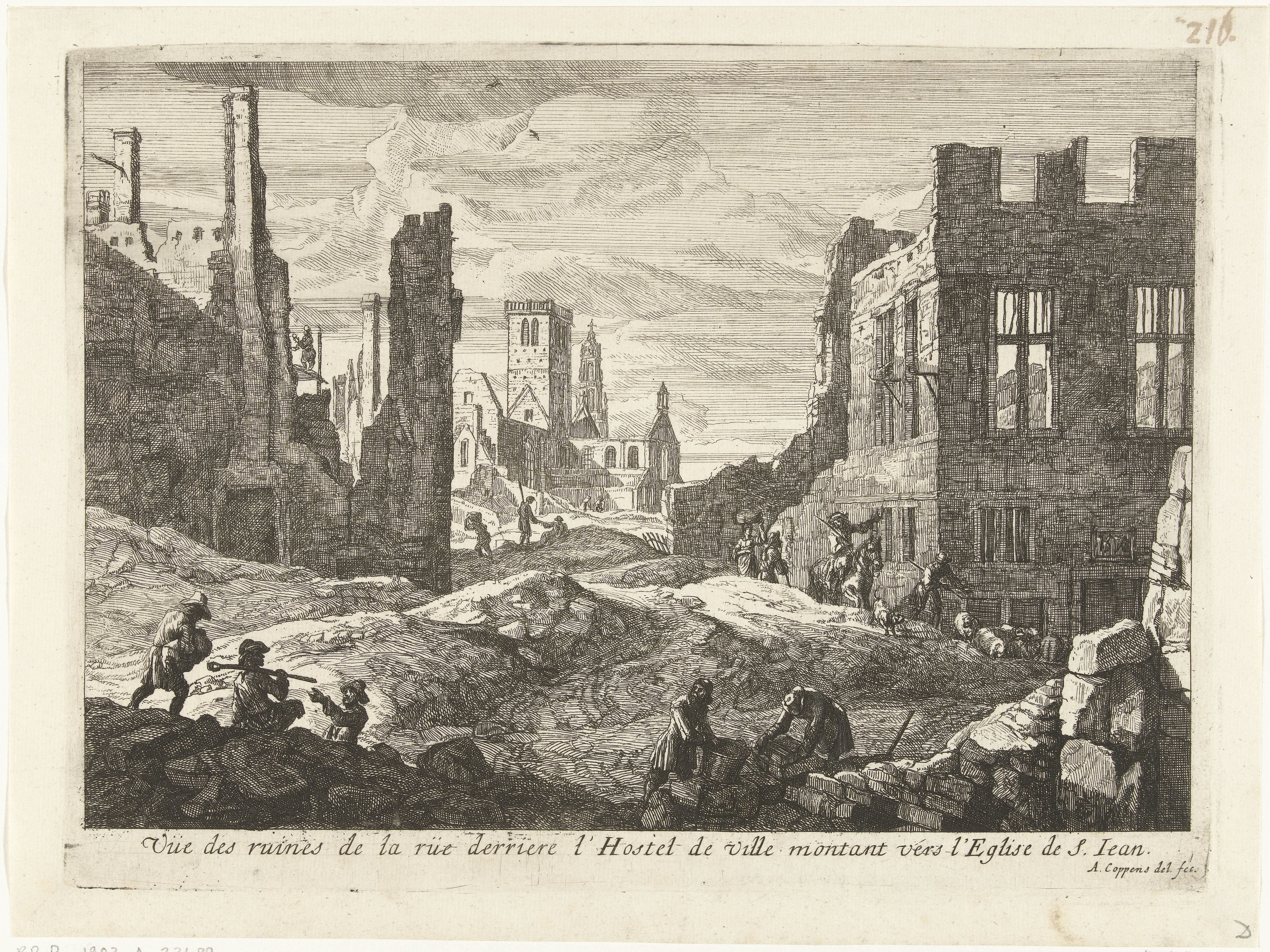 Ruïnes bij de Sint Jan te Brussel, 1695
