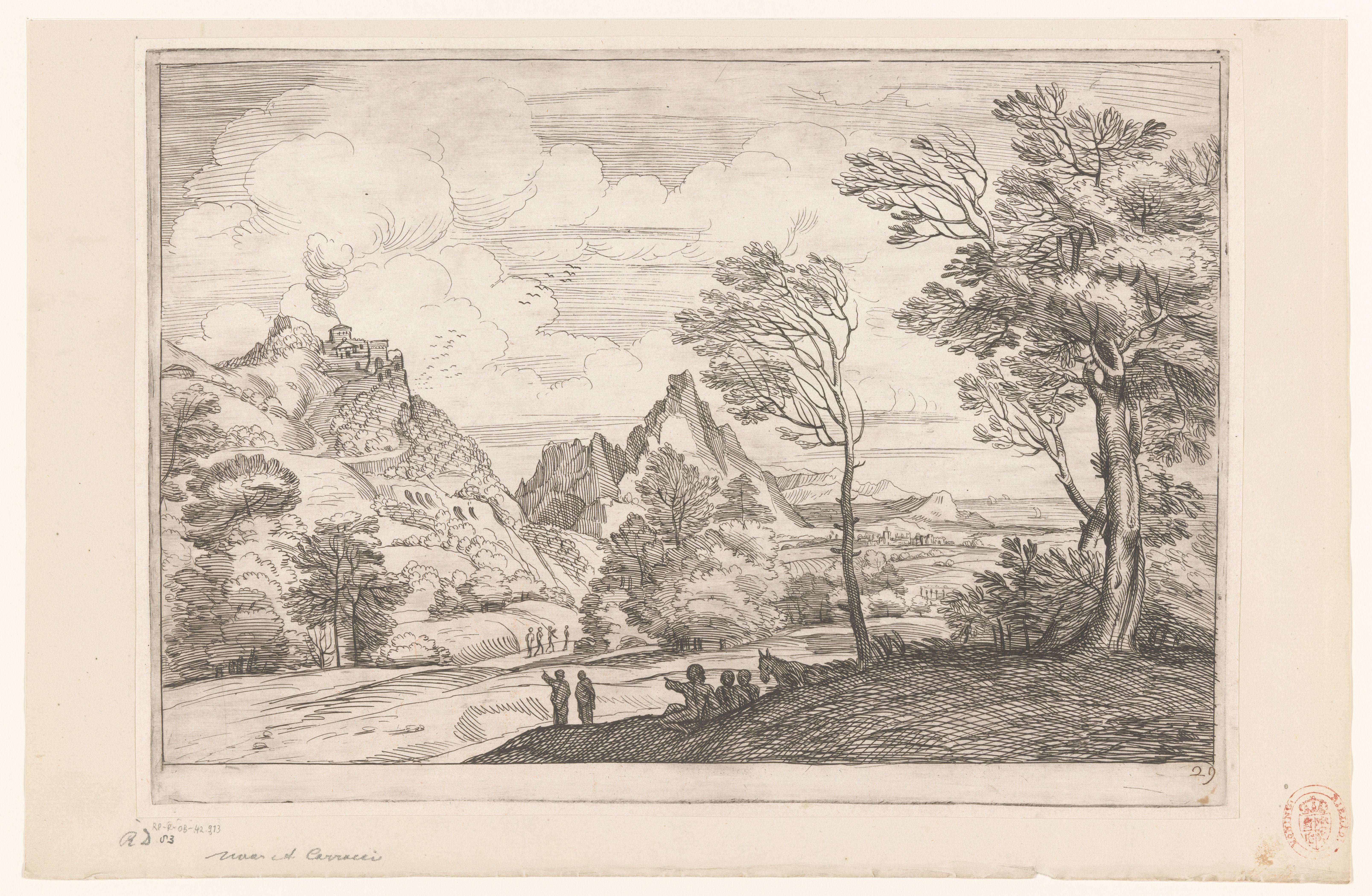 Landschap met rustende figuren