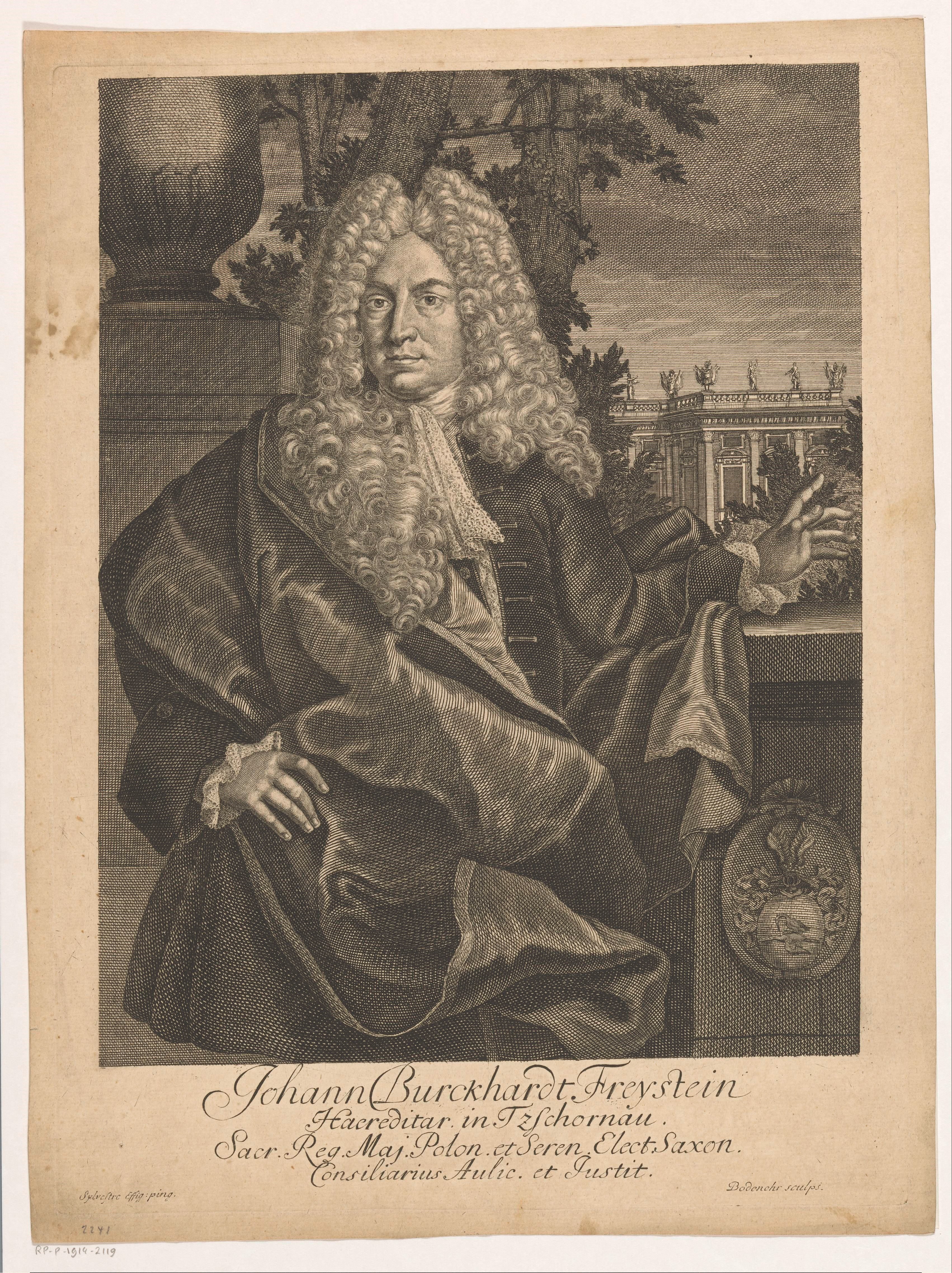 Portret van Johann Burkhard Freystein