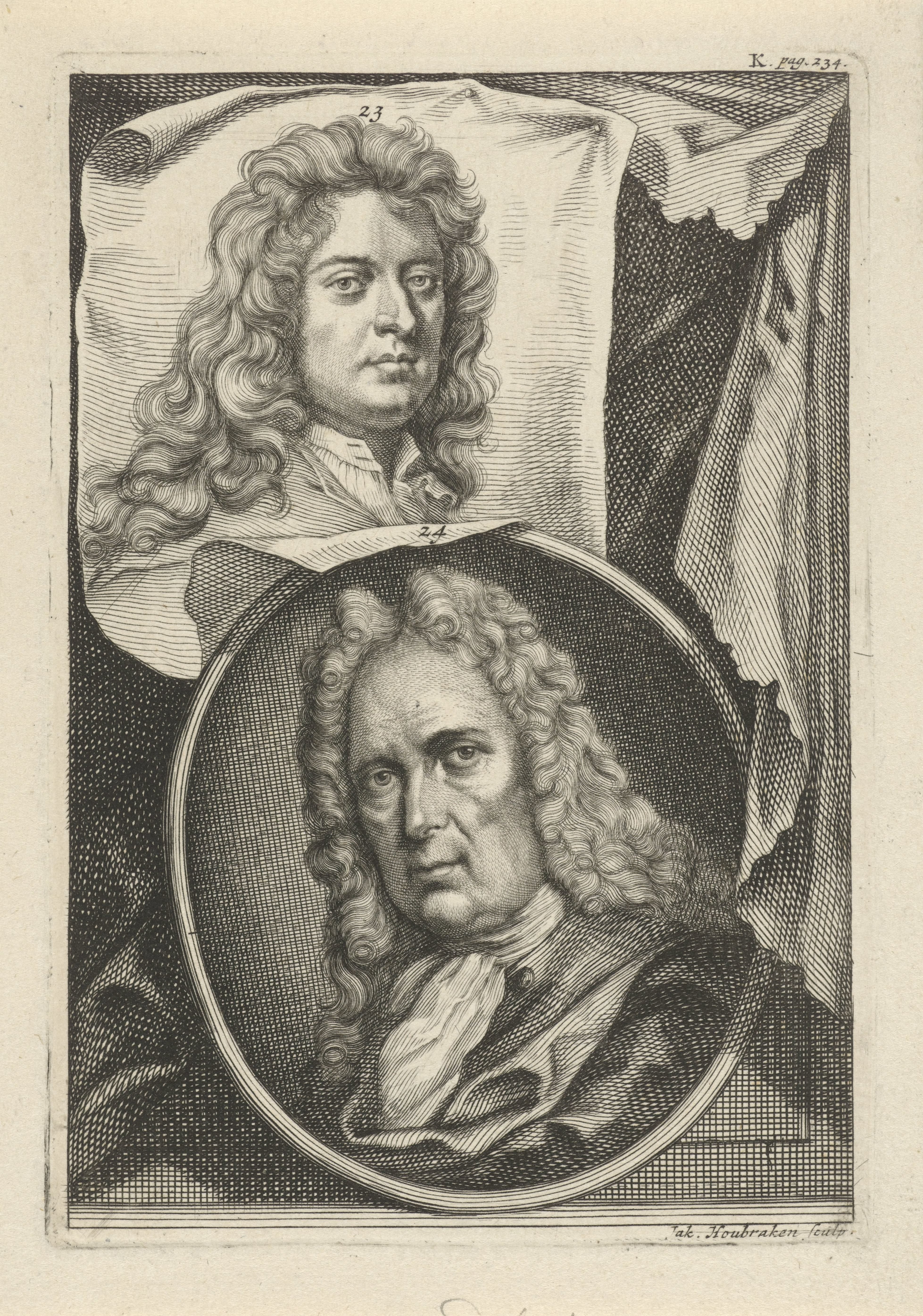 Portretten van Gottfried Kneller en Gerard Hoet