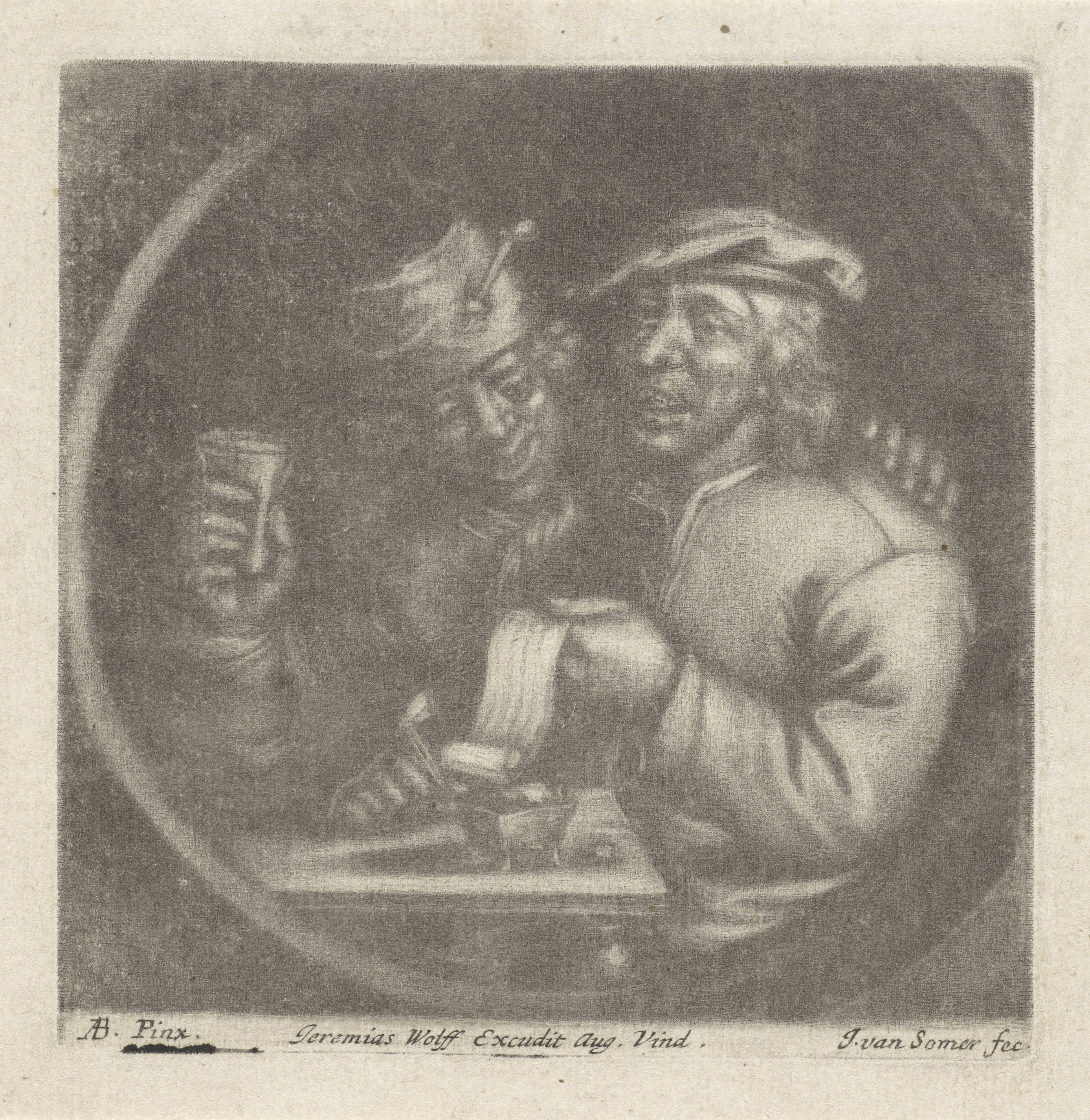 Twee zangers aan een tafel