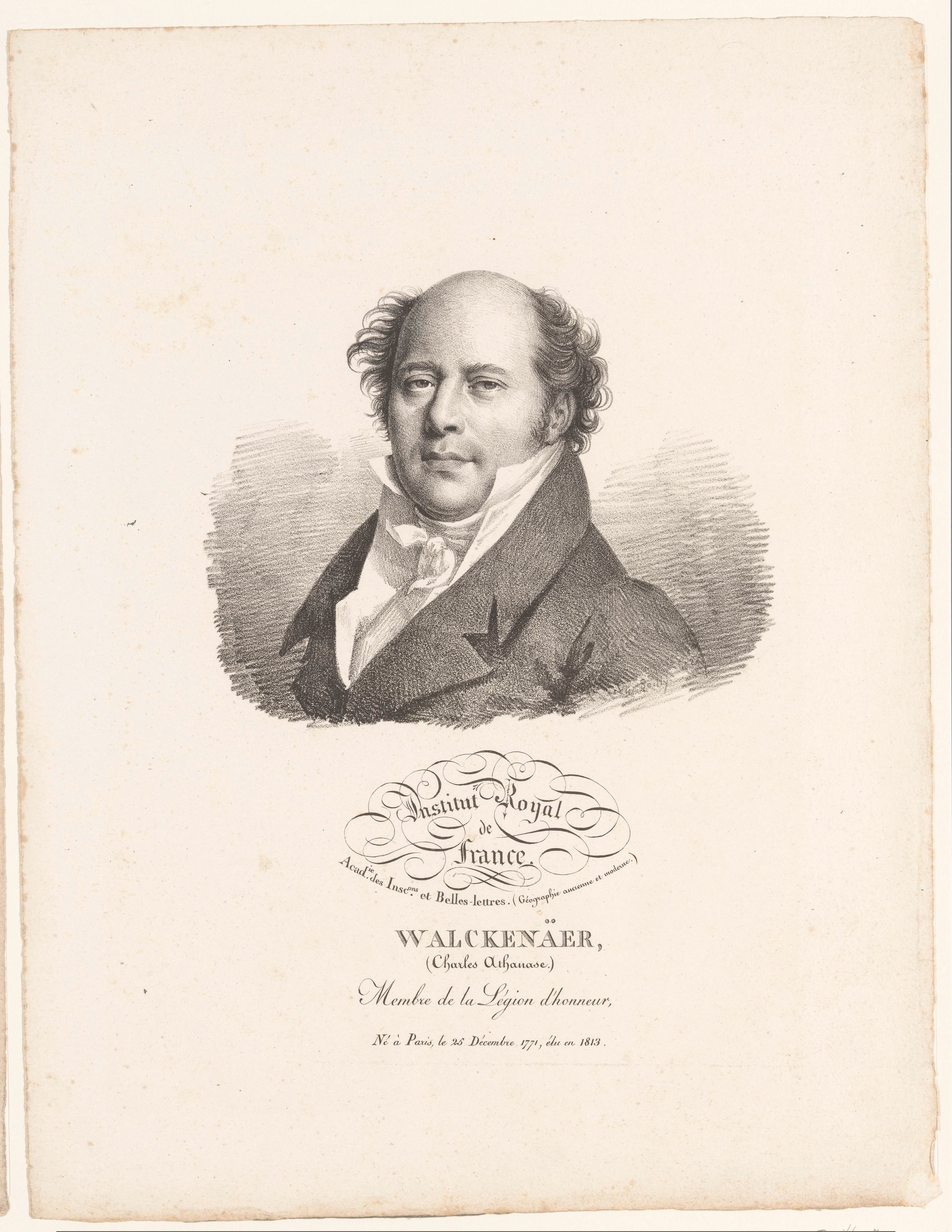 Portret van baron Charles Athanase Walckenaer