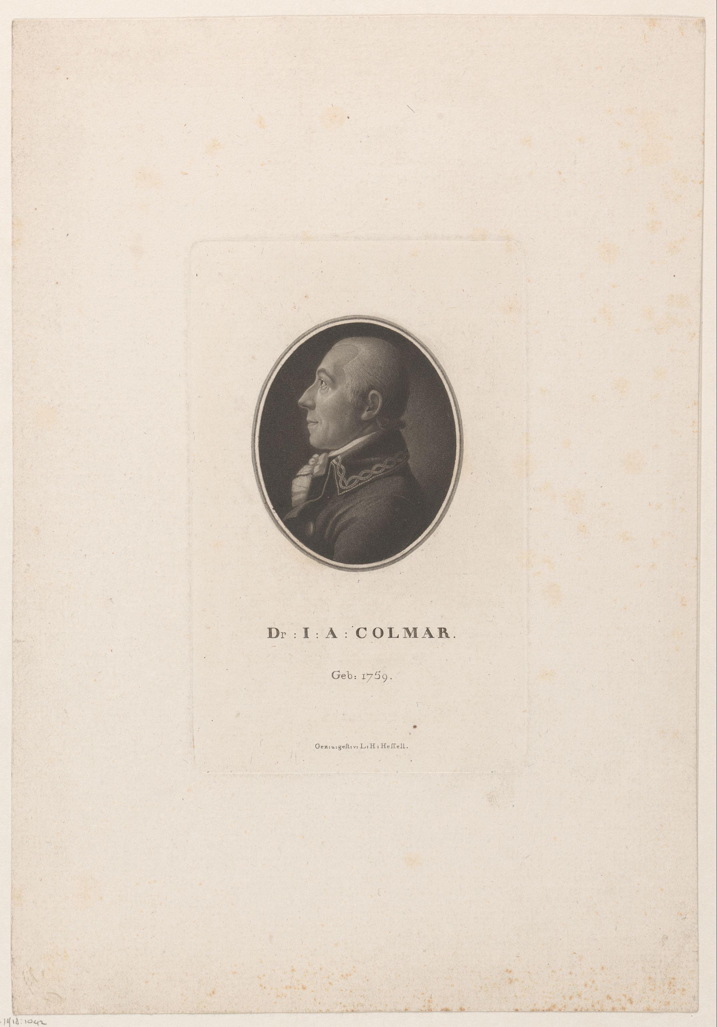 Portret van Johann Albert Colmar