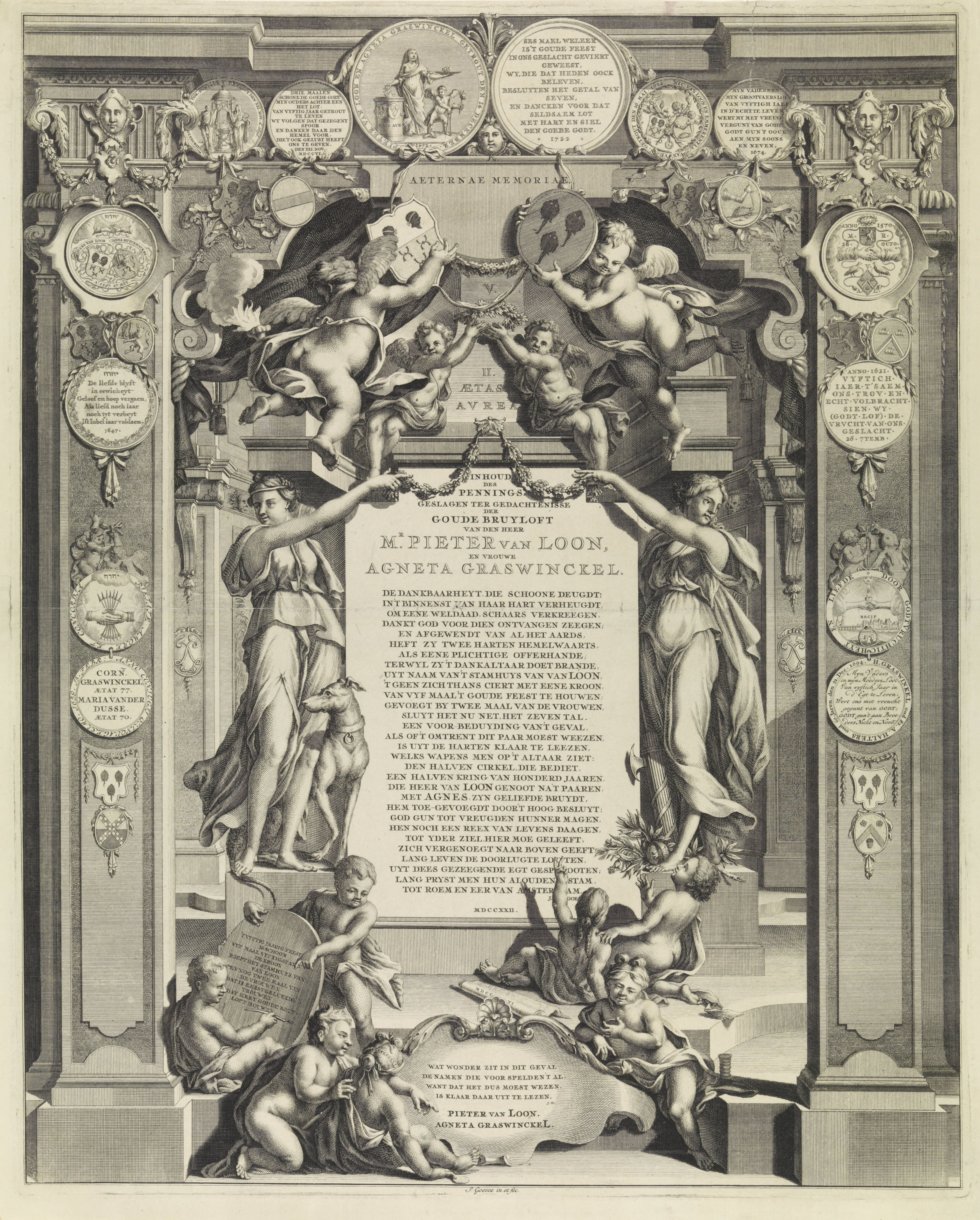 Allegorie op de gouden bruiloft van Pieter van Loon en Agneta Graswinckel
