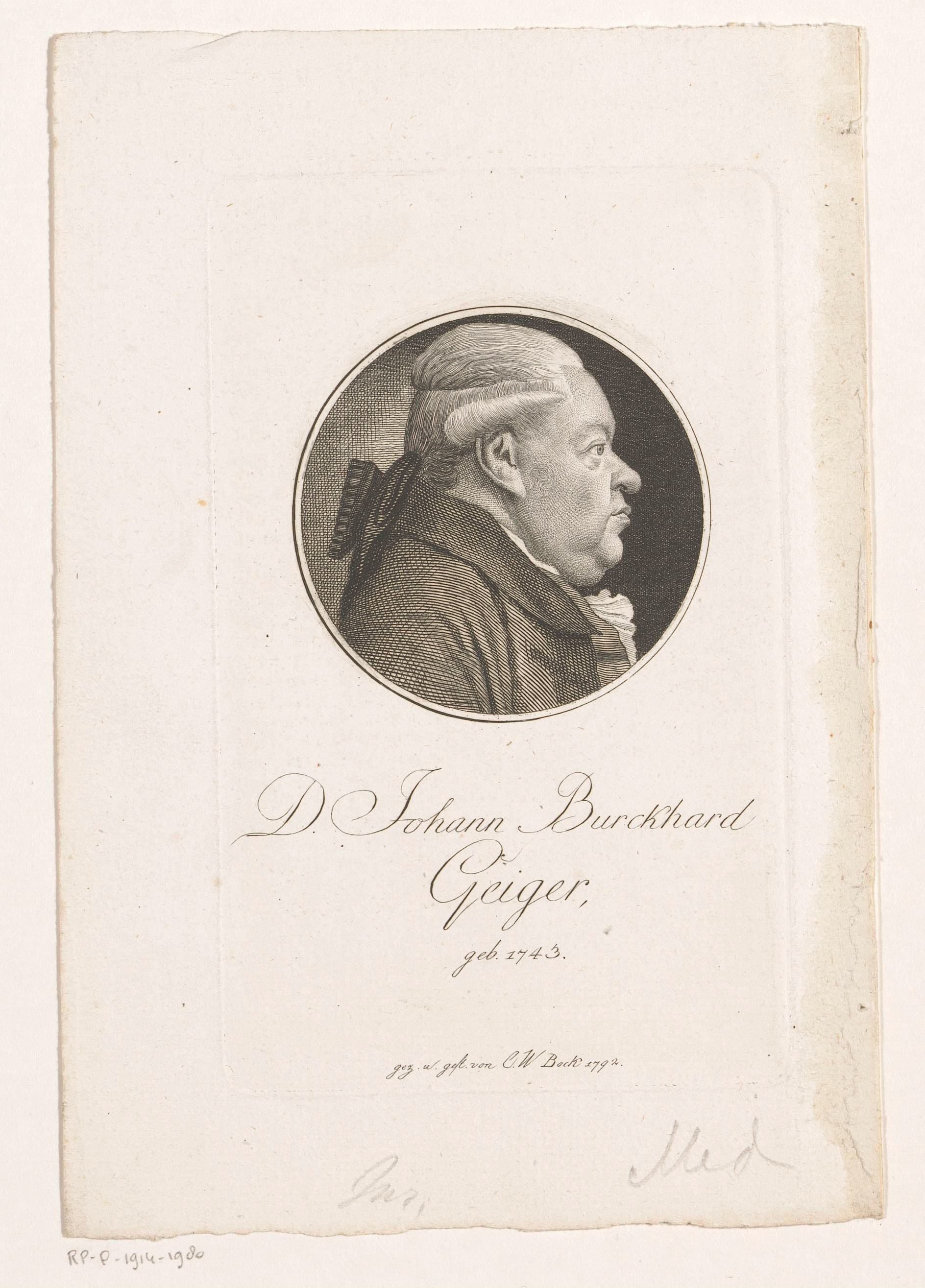 Portret van Johann Burkard Geiger