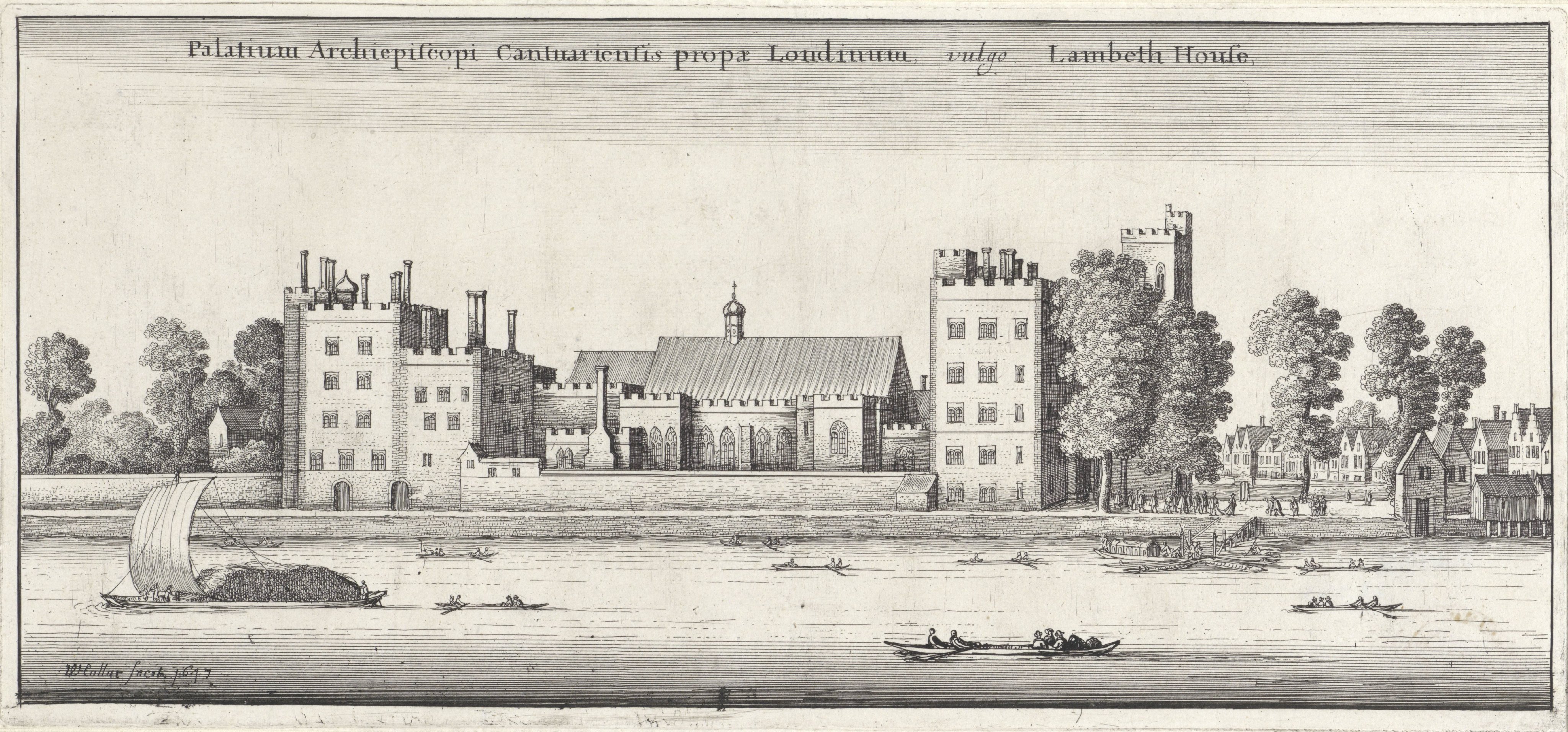 Lambeth Palace te Londen, gezien vanaf de Theems
