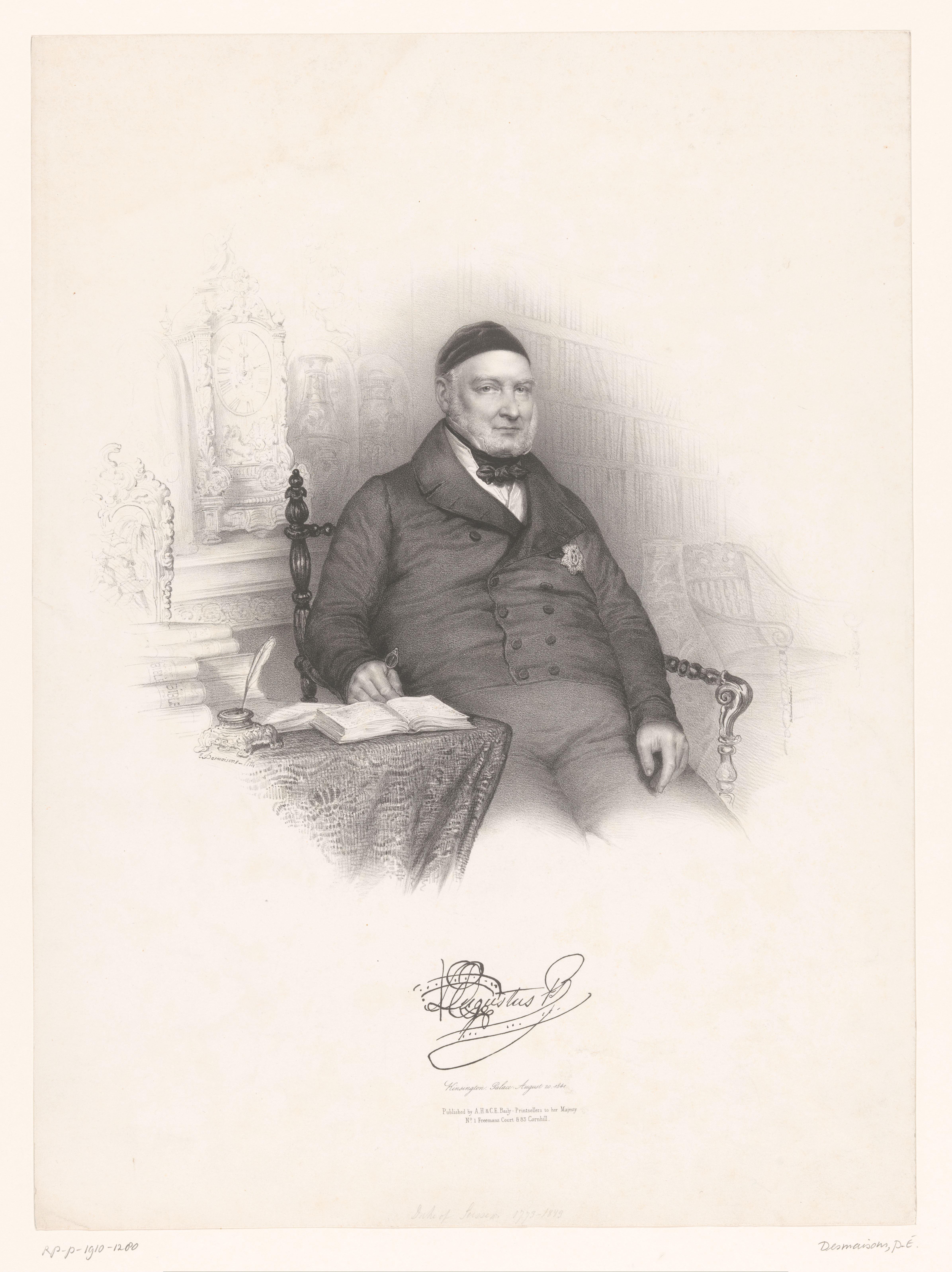 Portret van prins Augustus Frederick, hertog van Sussex