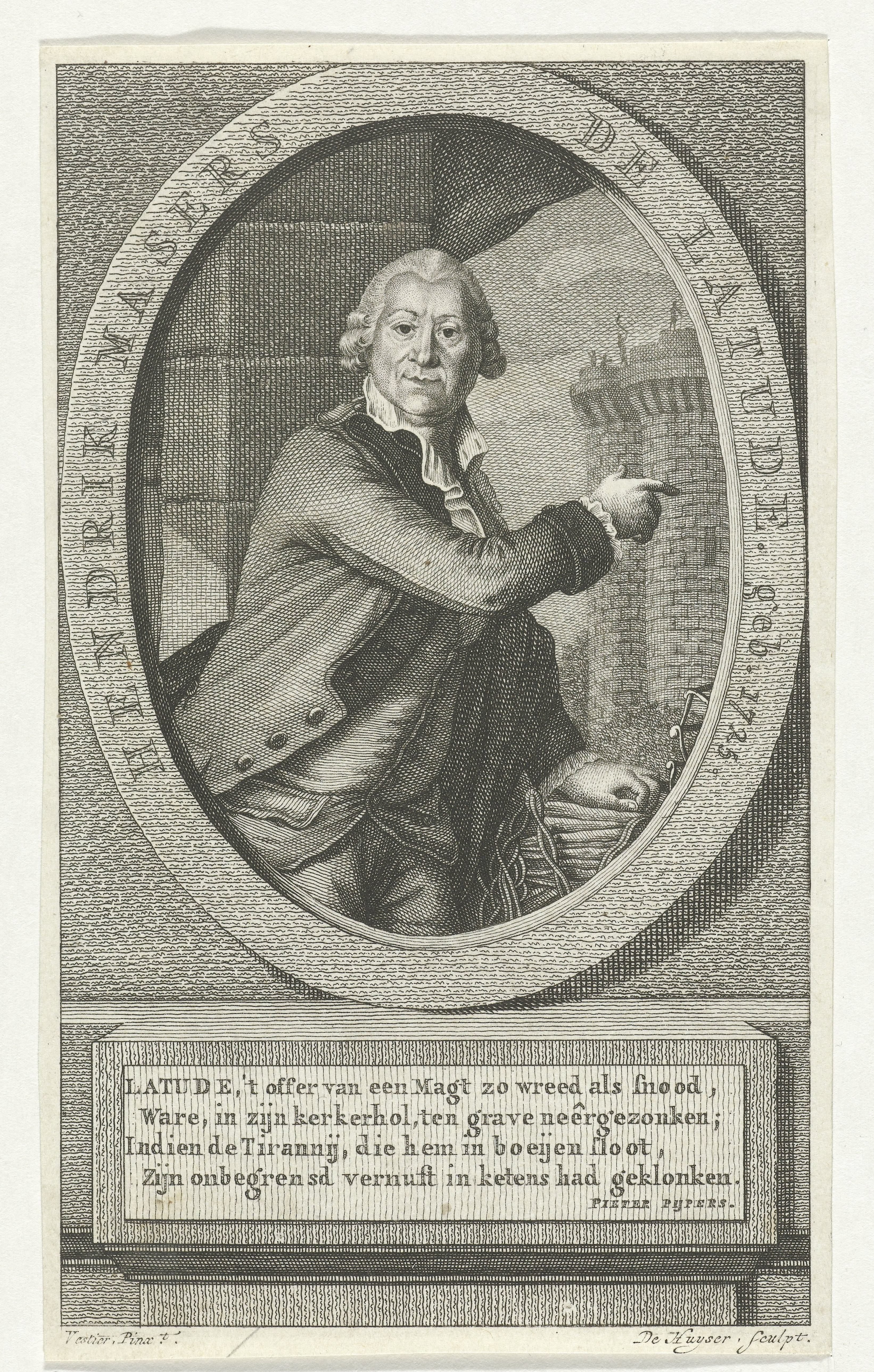 Portret van Jean Henri Latude