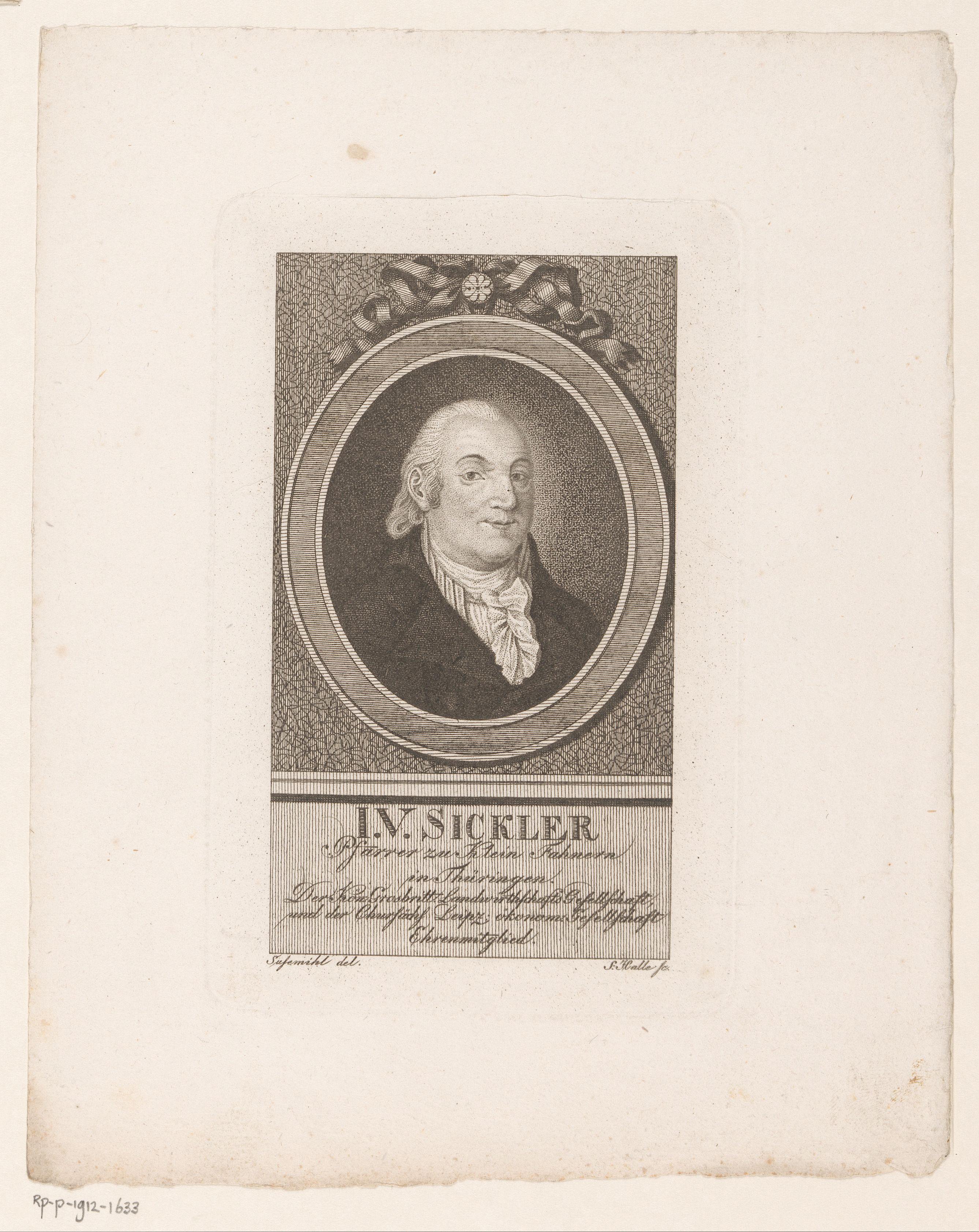 Portret van Johann Volkmar Sickler