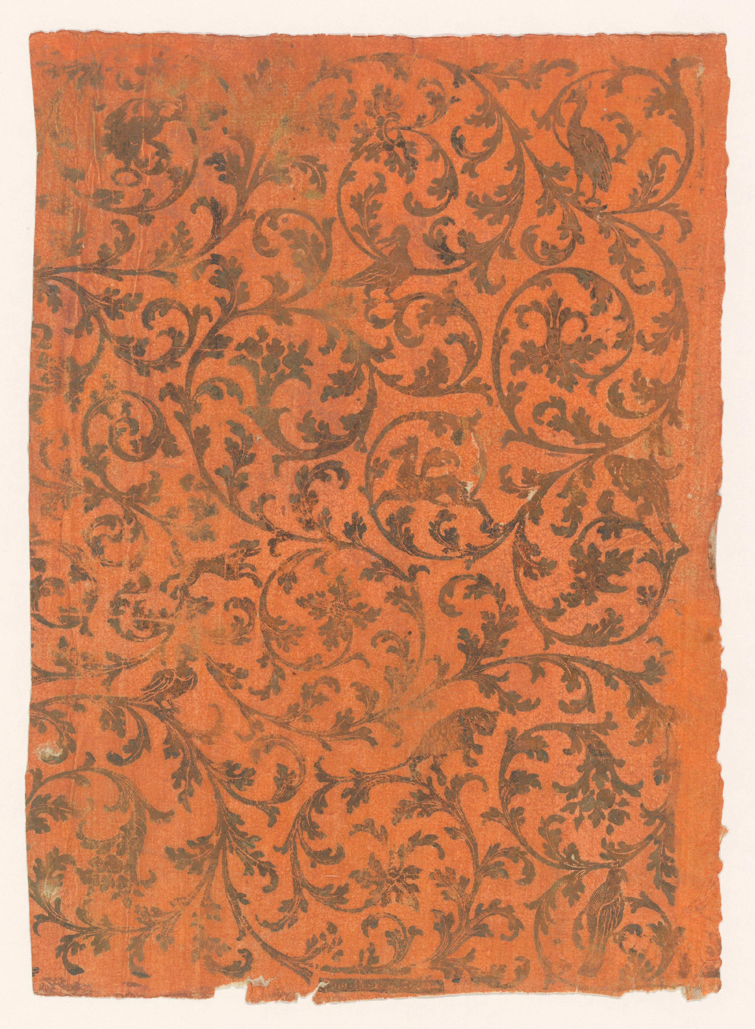 Blad mt ranken met bloemen met dieren