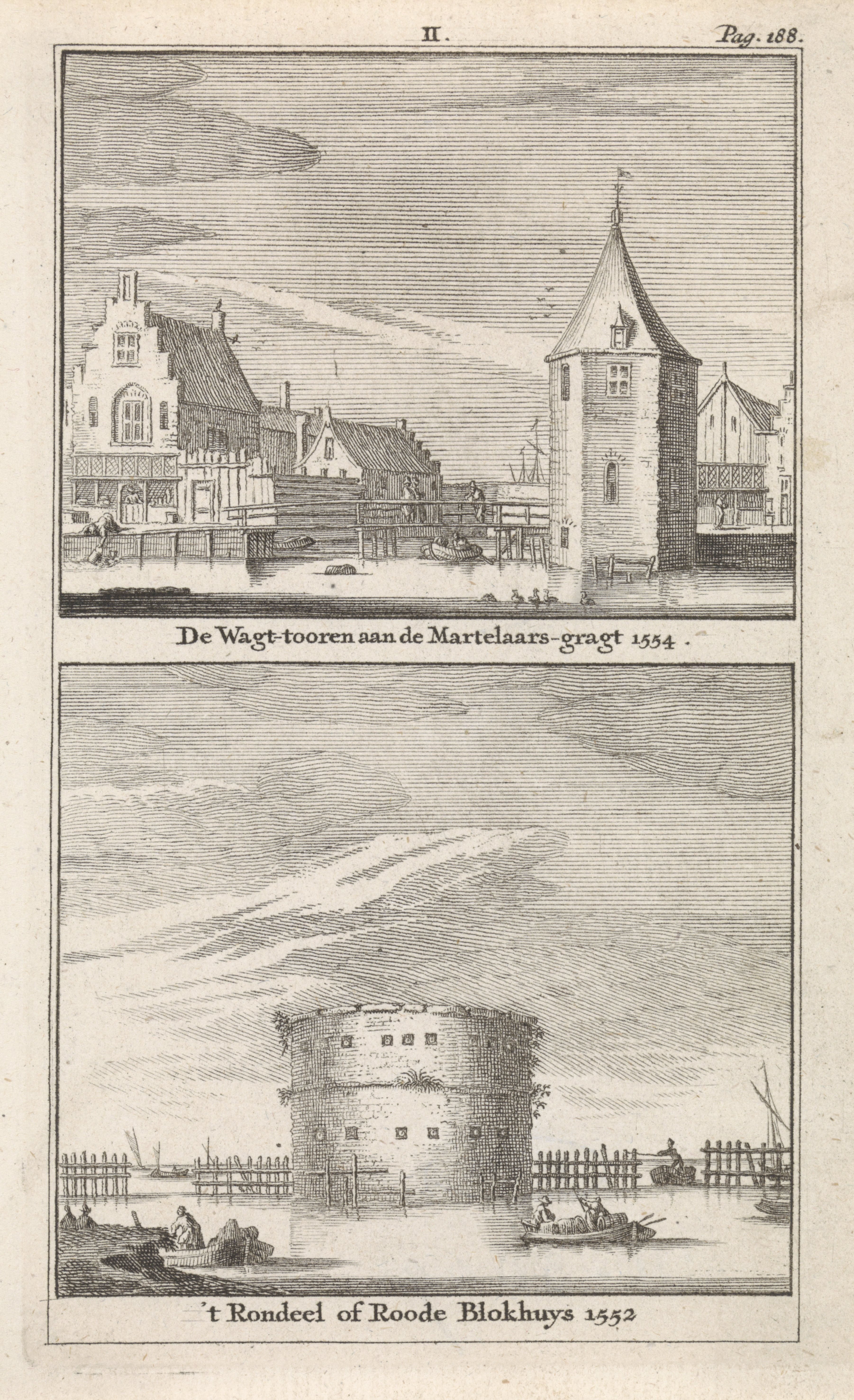 Gezicht op de wachttoren bij de Martelaarsgracht en het Rondeel van Amsterdam