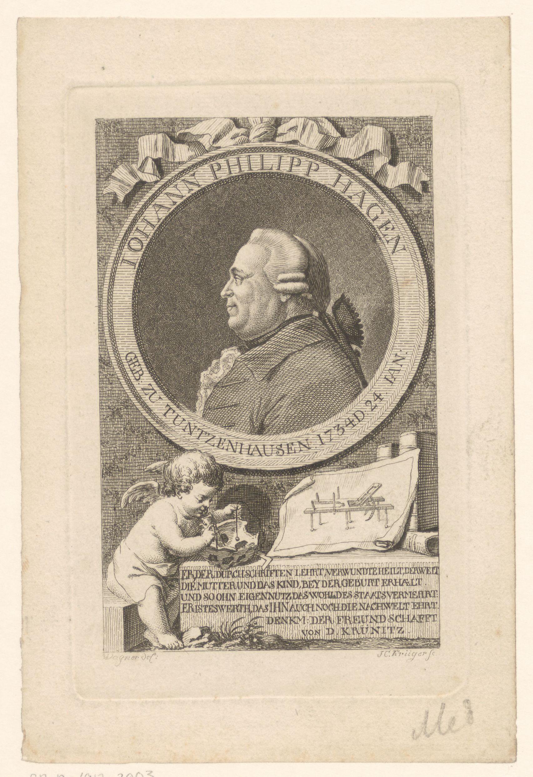 Portret van Johann Philipp Hagen