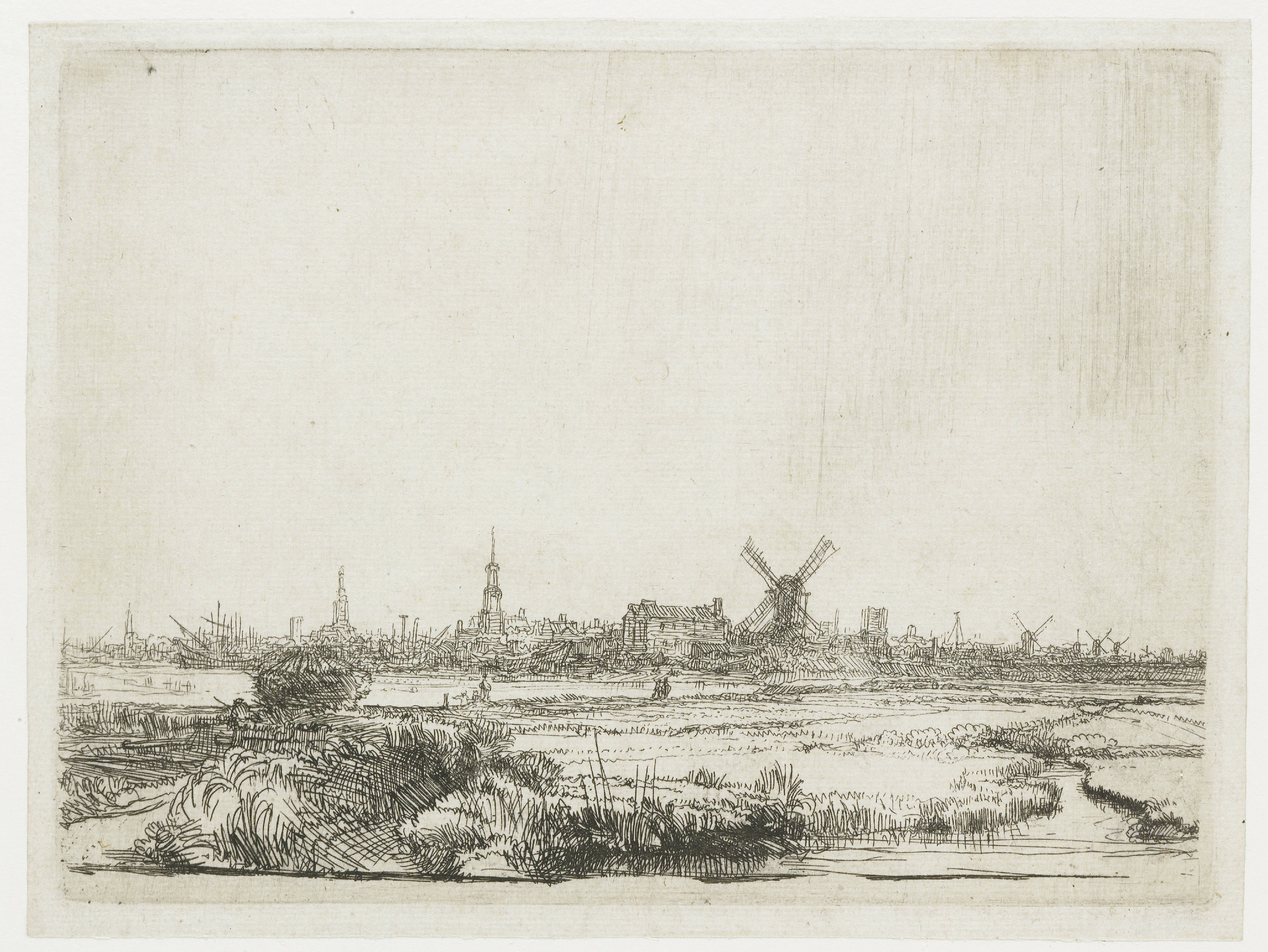 Gezicht op Amsterdam vanaf de Kadijk