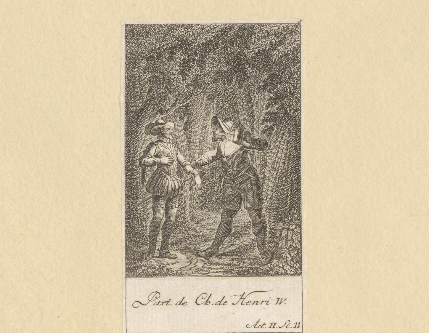Hendrik IV en Michau in het bos van Sénart