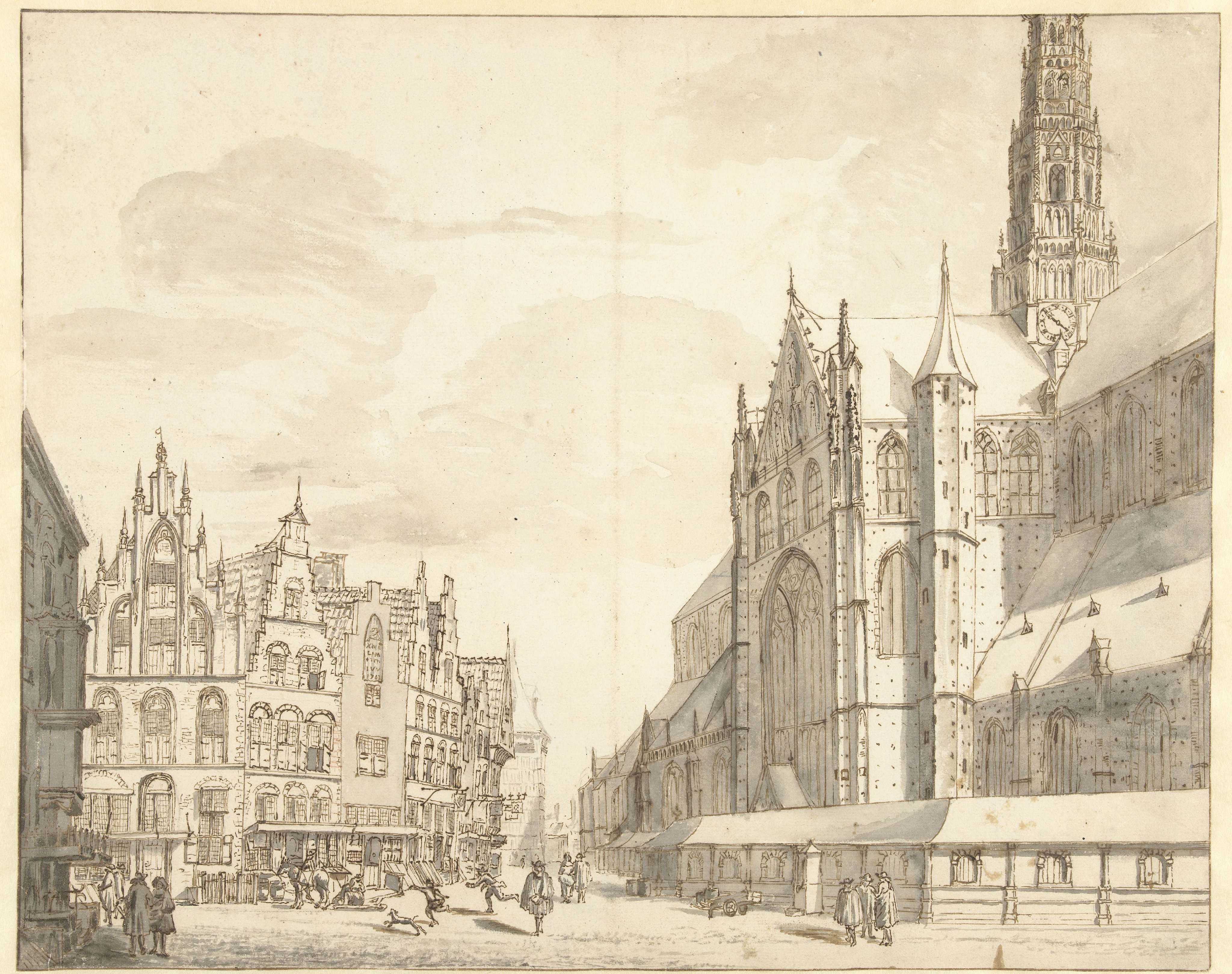 Gezicht op de Sint Bavo te Haarlem