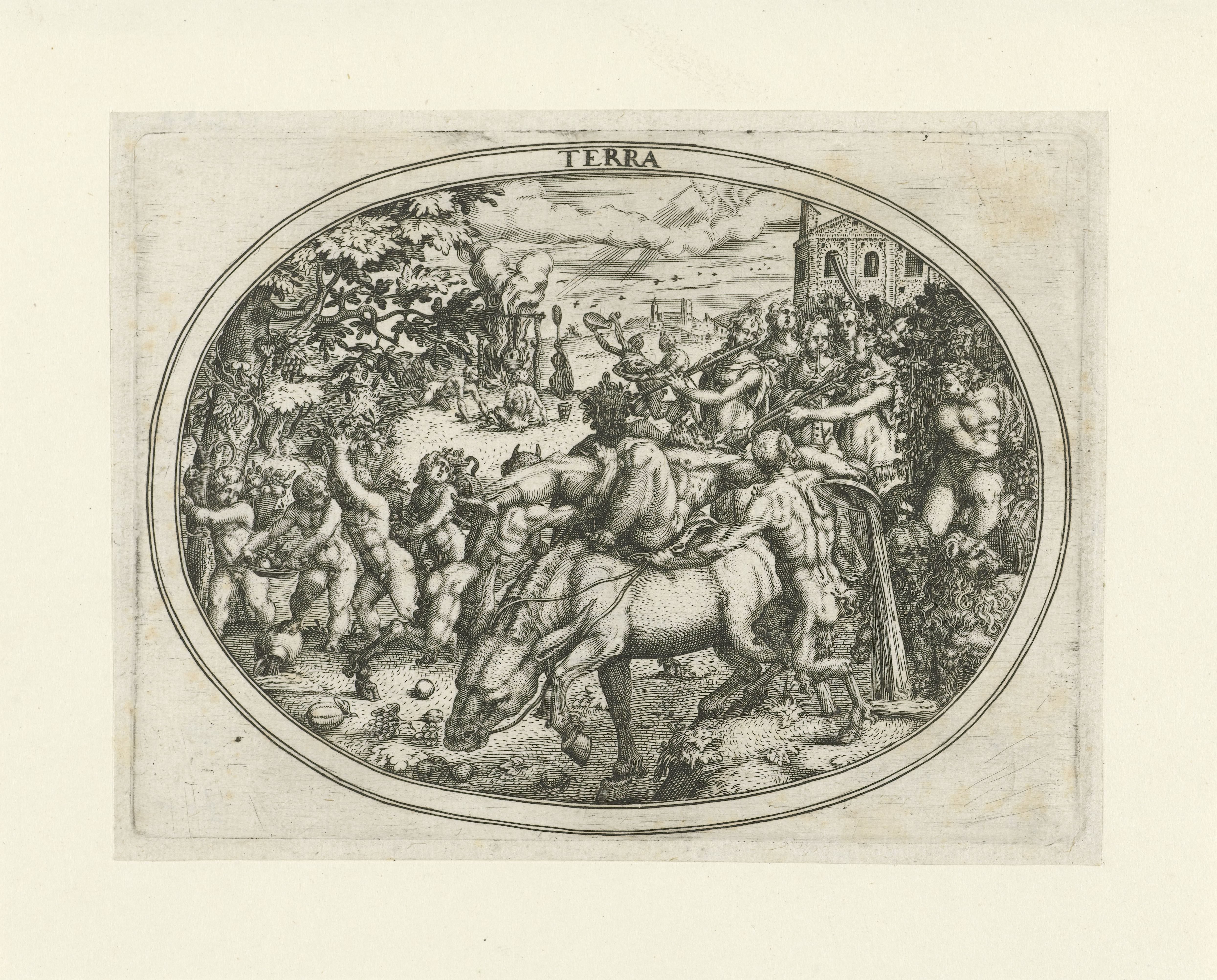 Triomftocht van Bacchus en Silenus: het element aarde