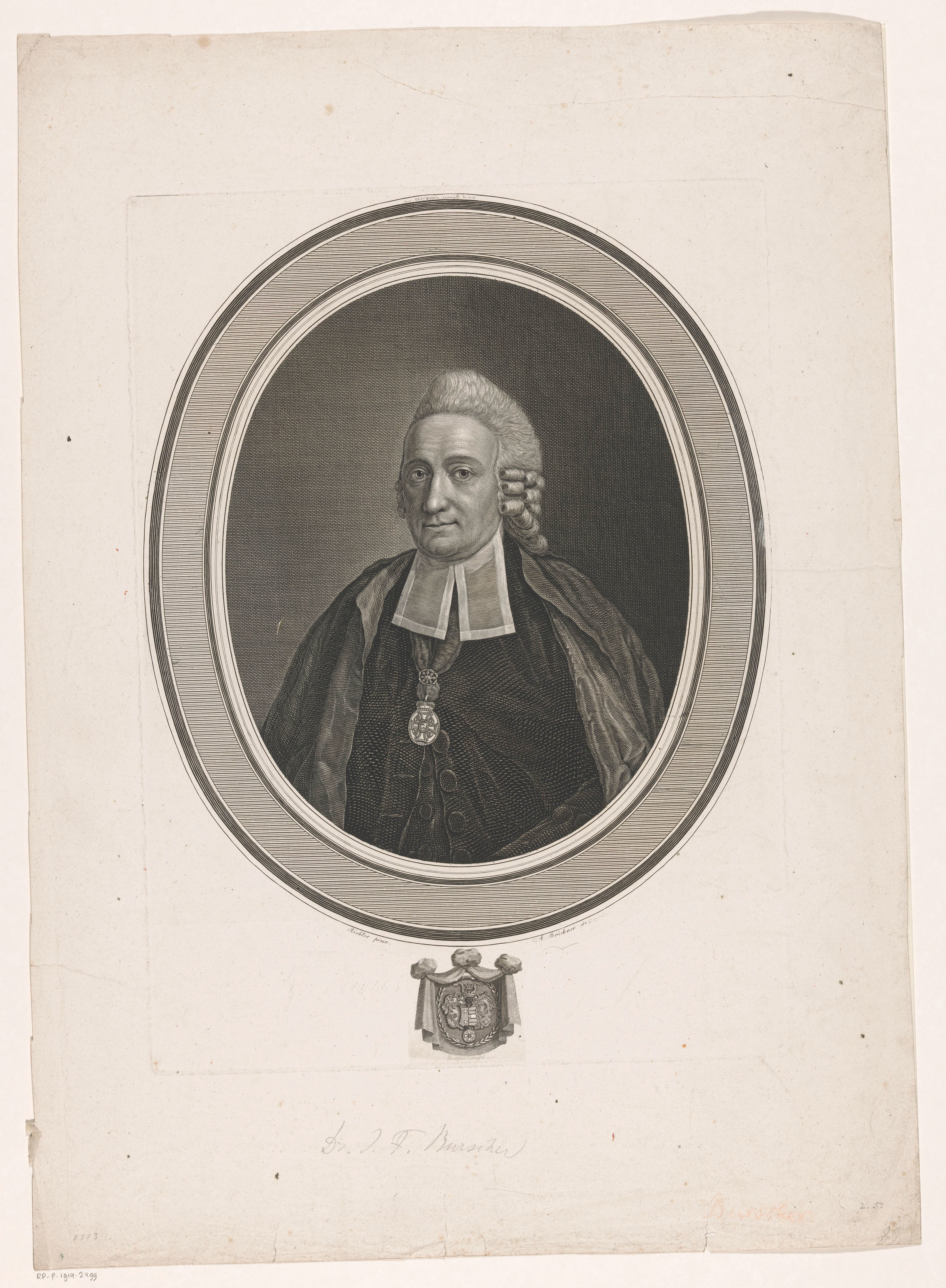 Portret van Johann Friedrich Burscher
