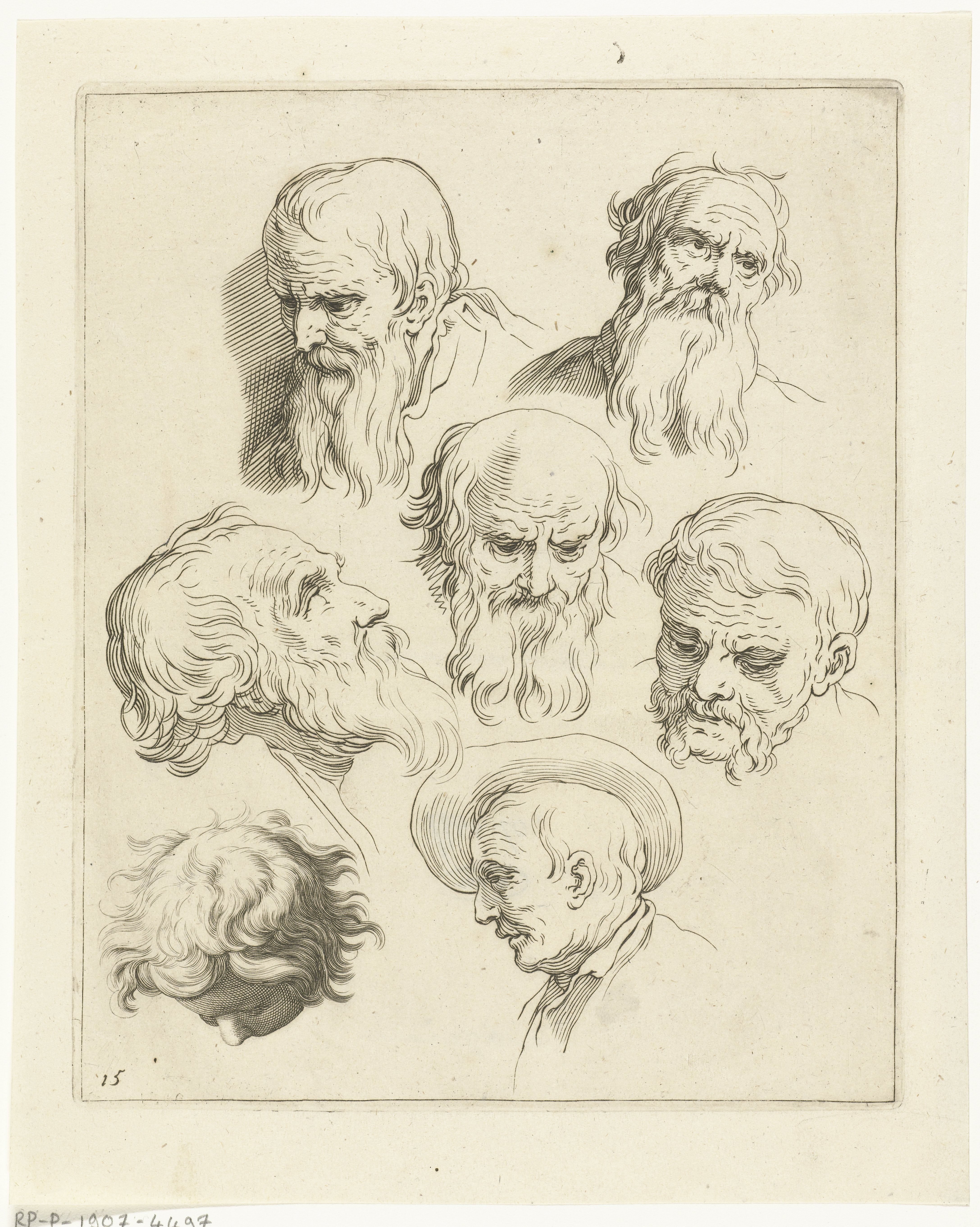 Detailstudie van mannenhoofden
