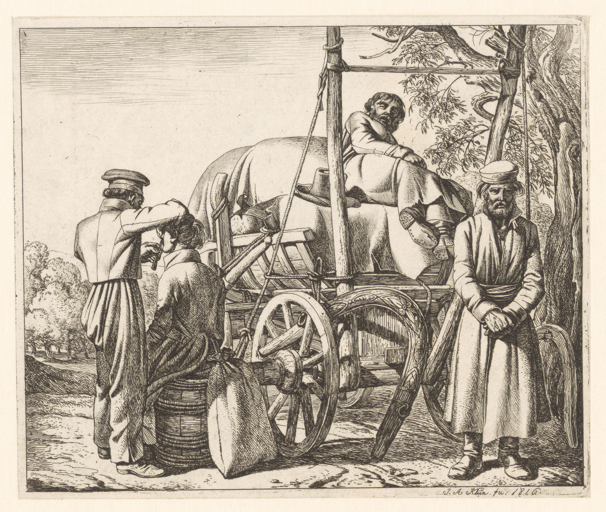 Russische soldaten bij de barbier
