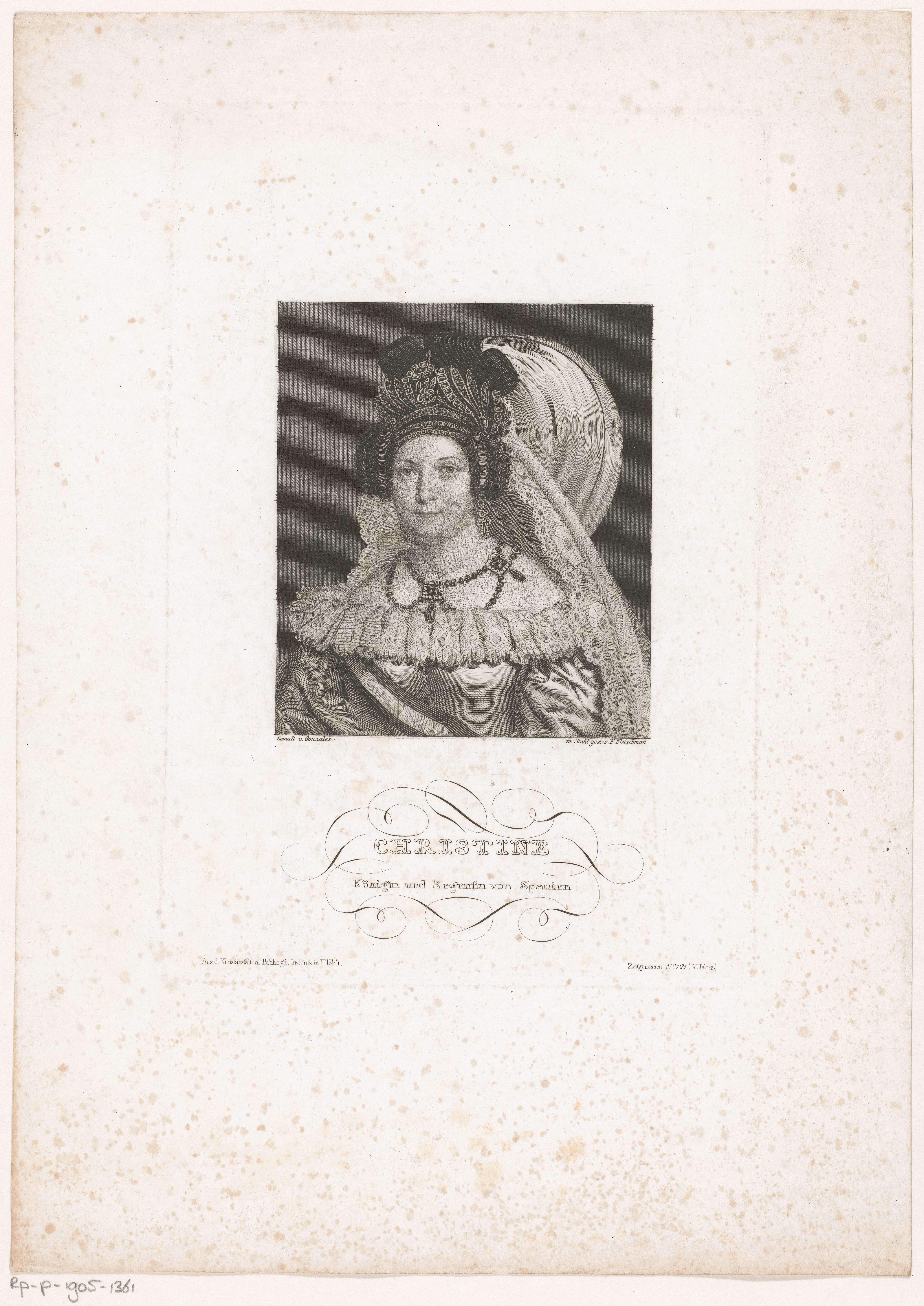 Portret van Maria Christina van Bourbon-Sicilië