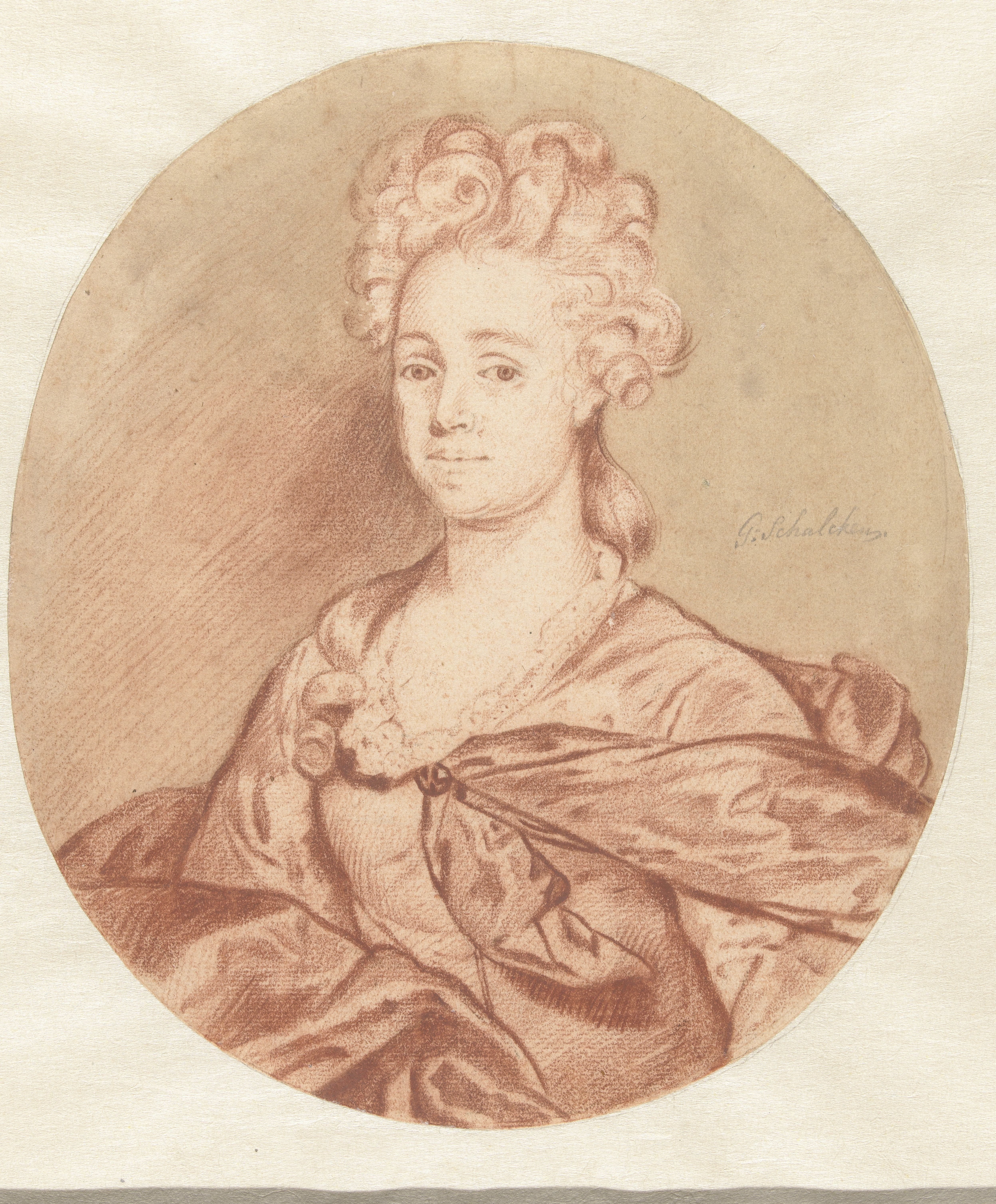Portret van een onbekende vrouw, in ovaal