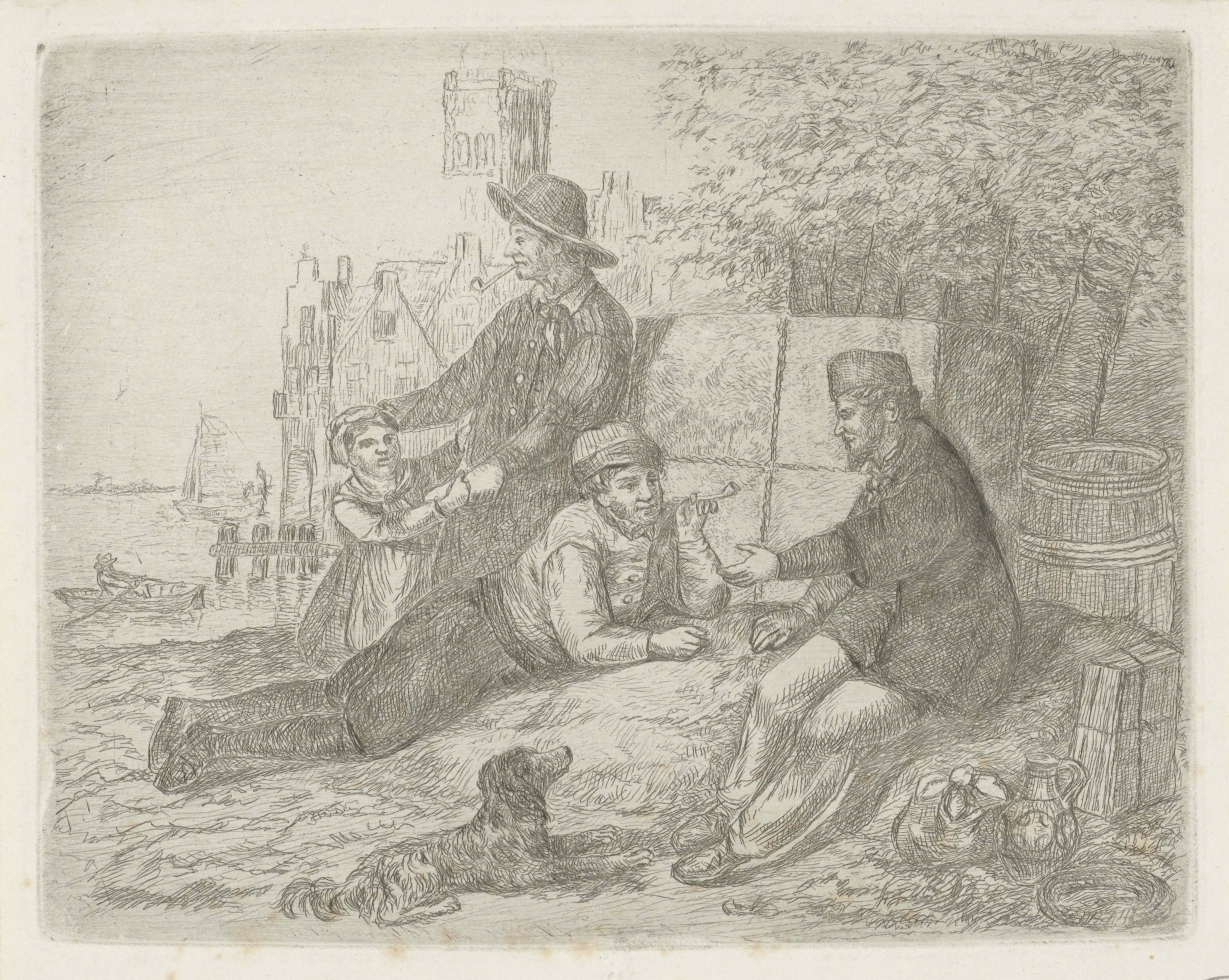Figuren aan de waterkant