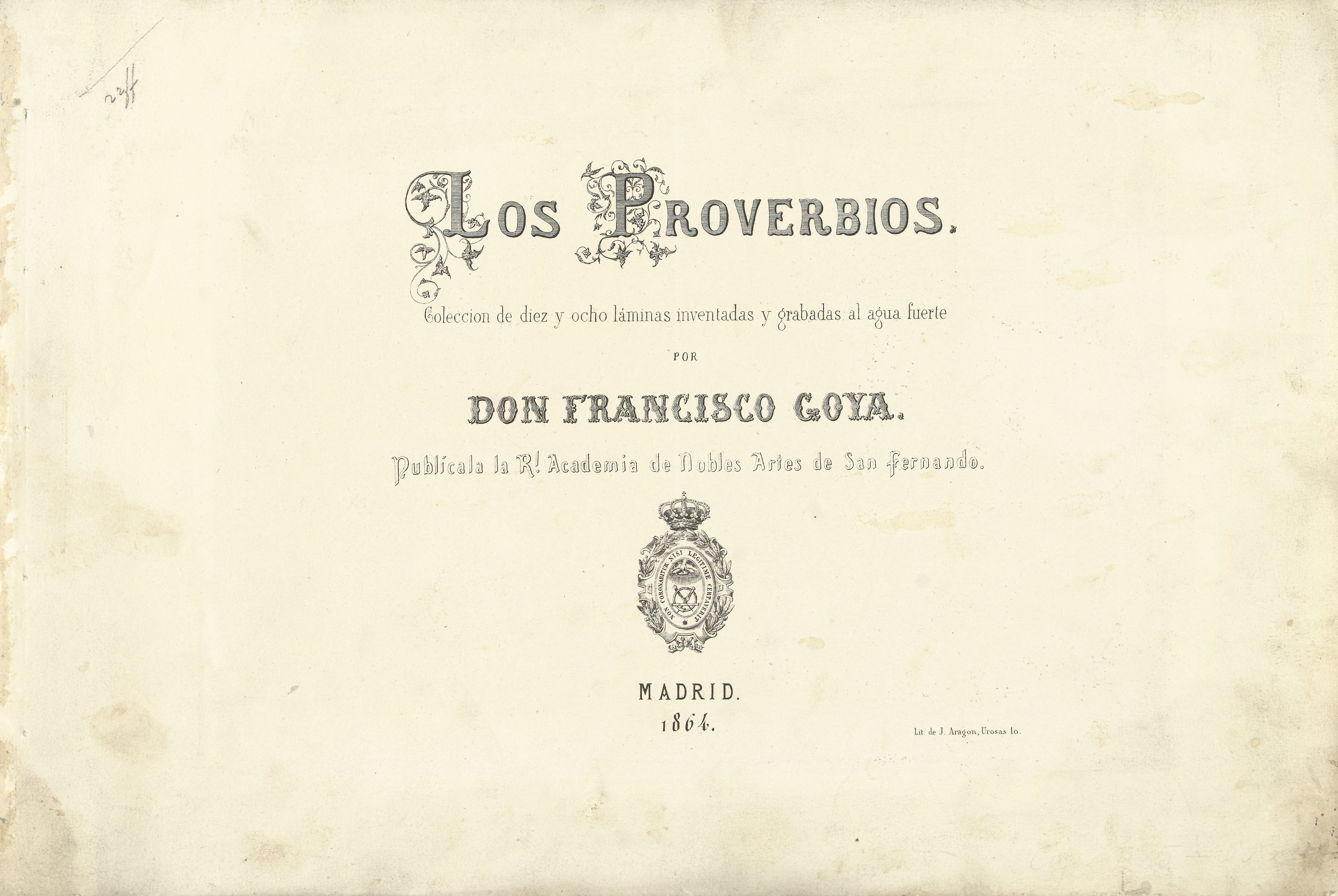 Titelblad voor de serie "Los Proverbios"