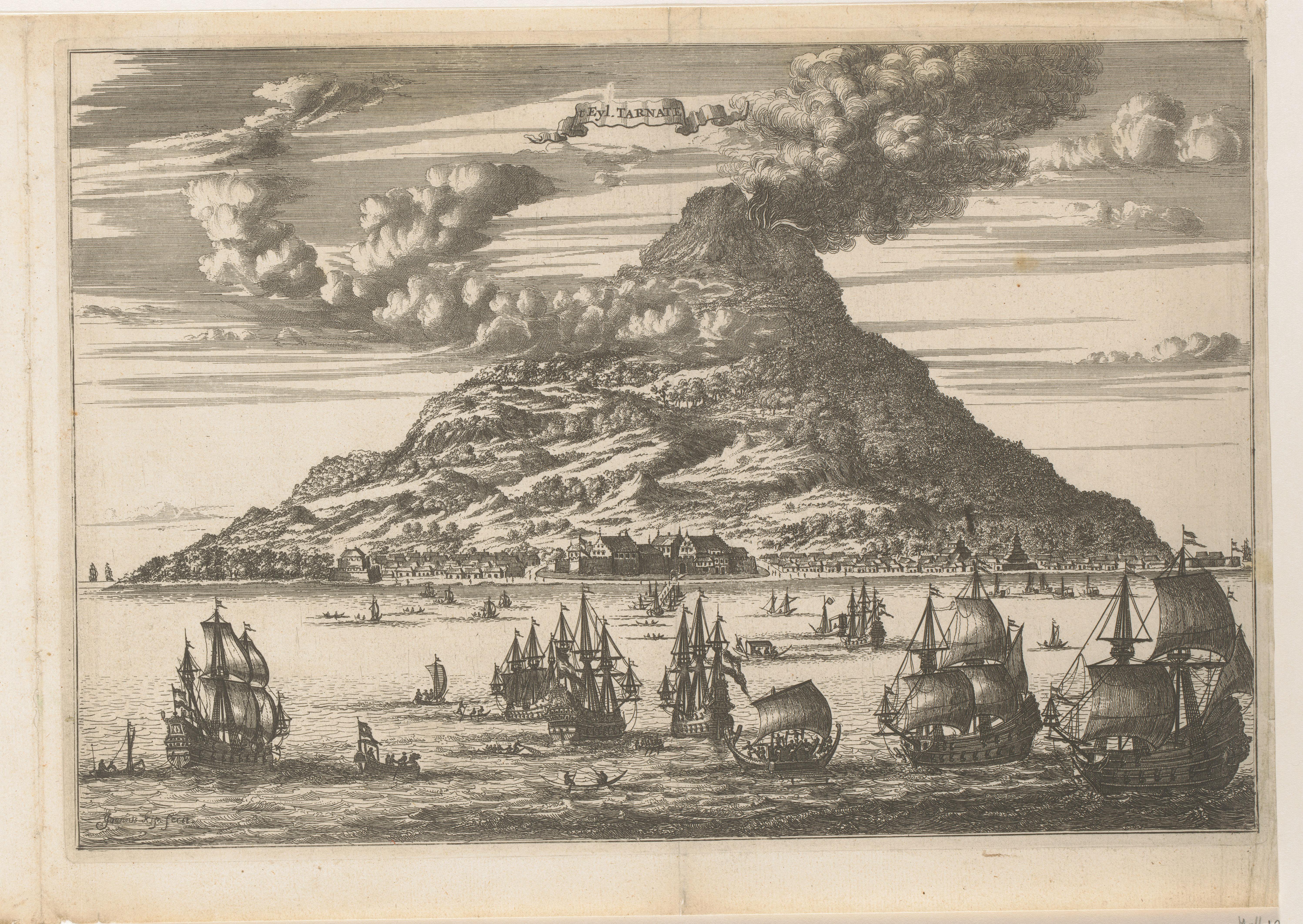 Gezicht op het eiland Ternate