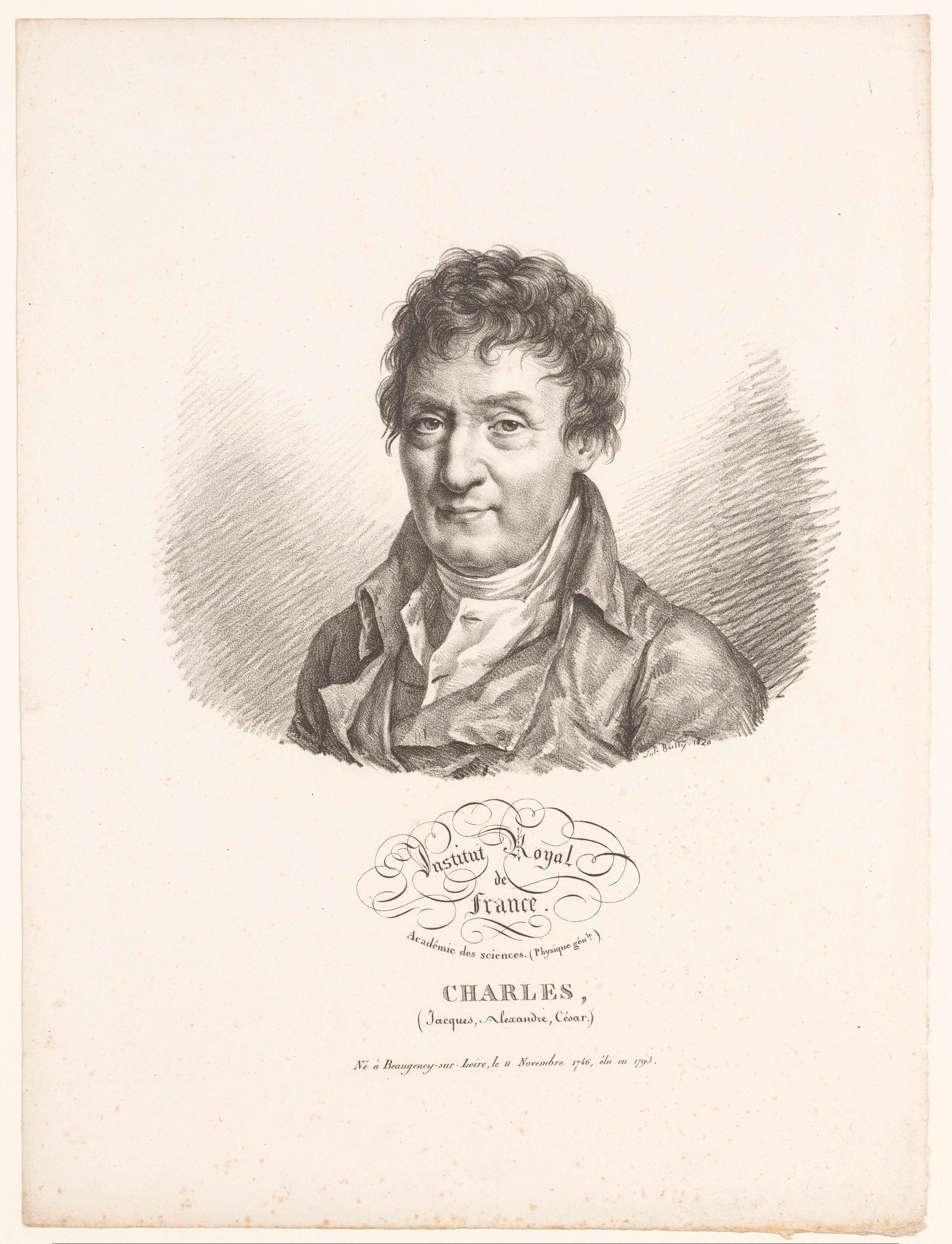 Portret van de natuurkundige Jacques Charles