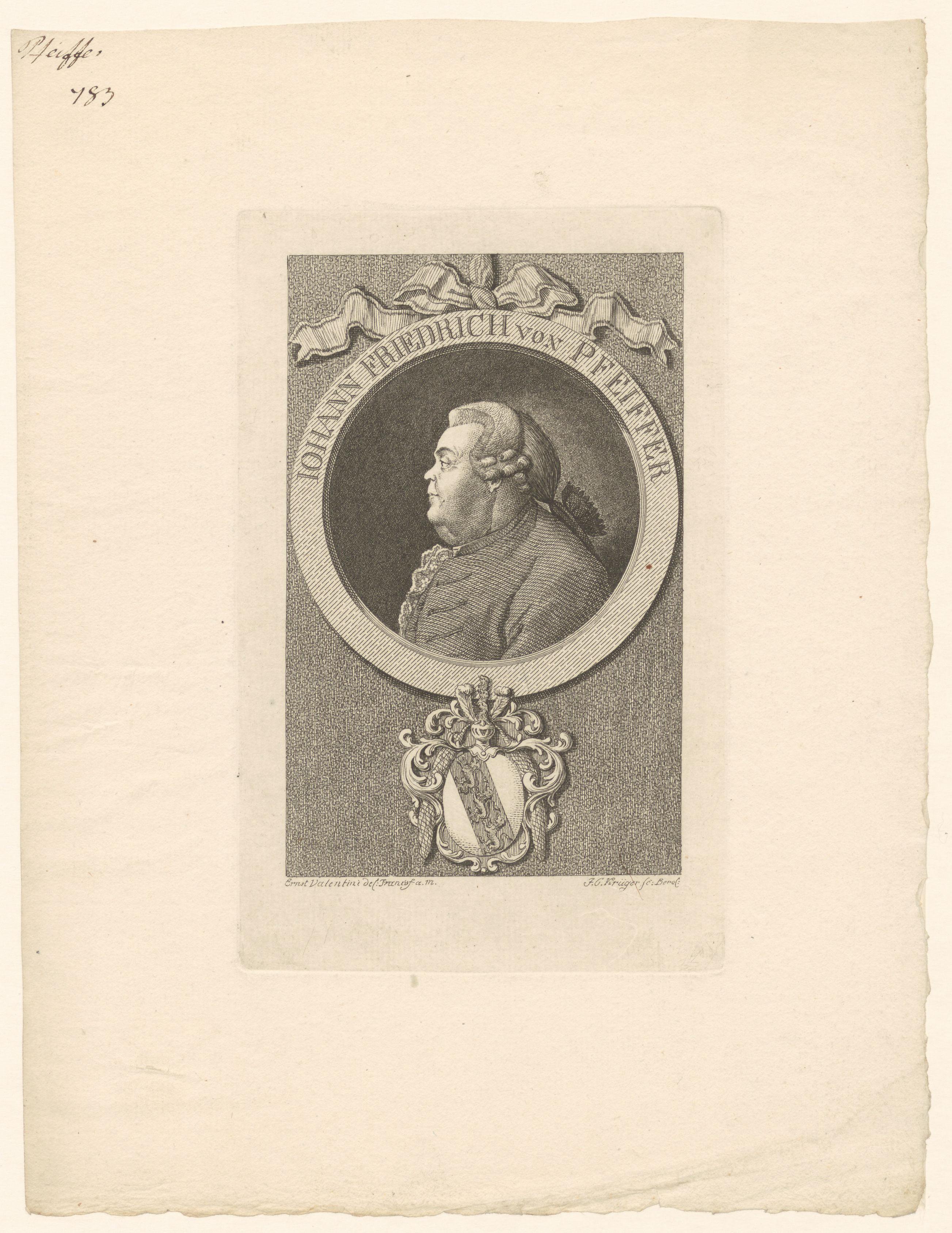 Portret van Johann Heinrich Pfeiffer
