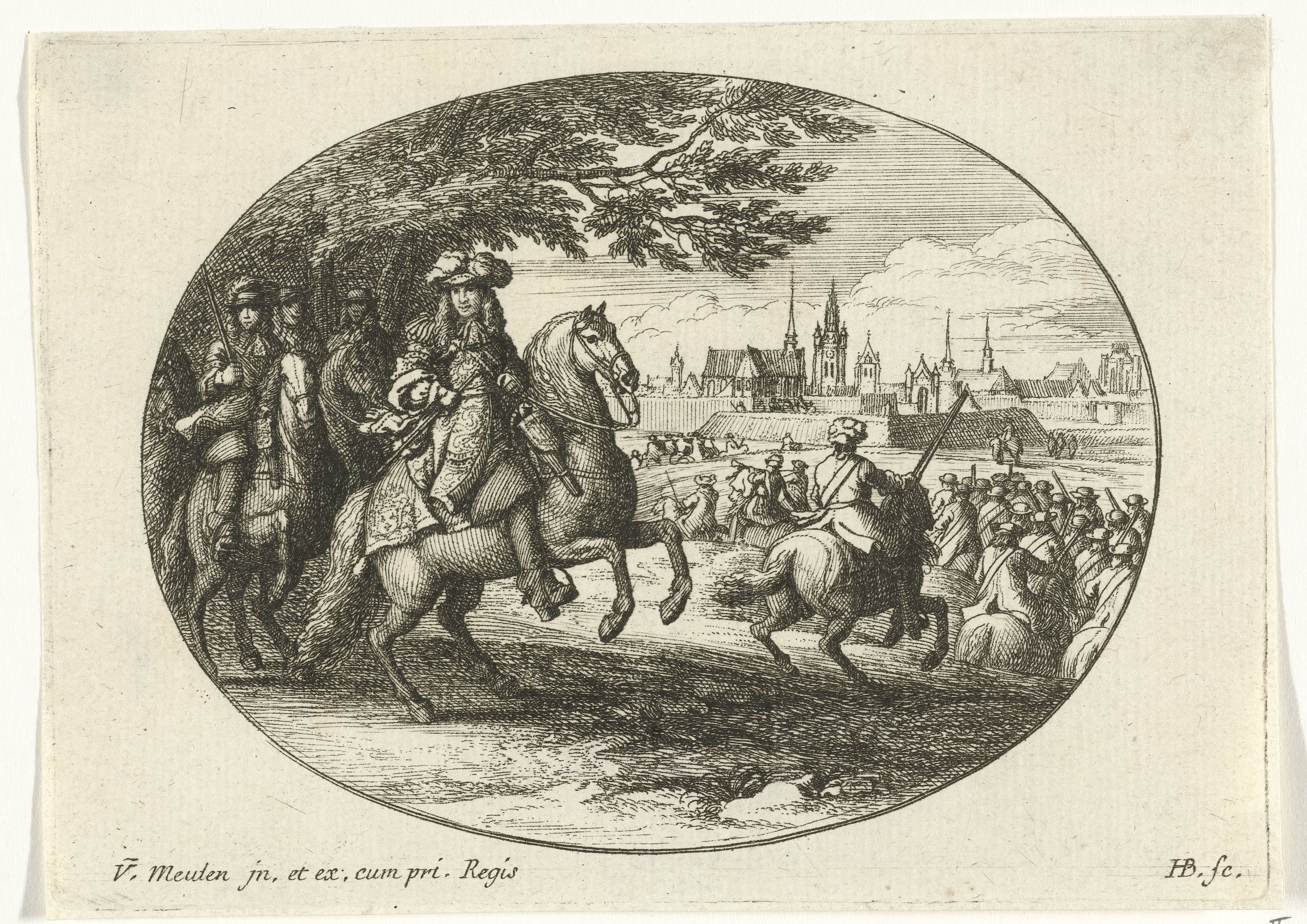 Belegering van een stad door Lodewijk XIV, koning van Frankrijk