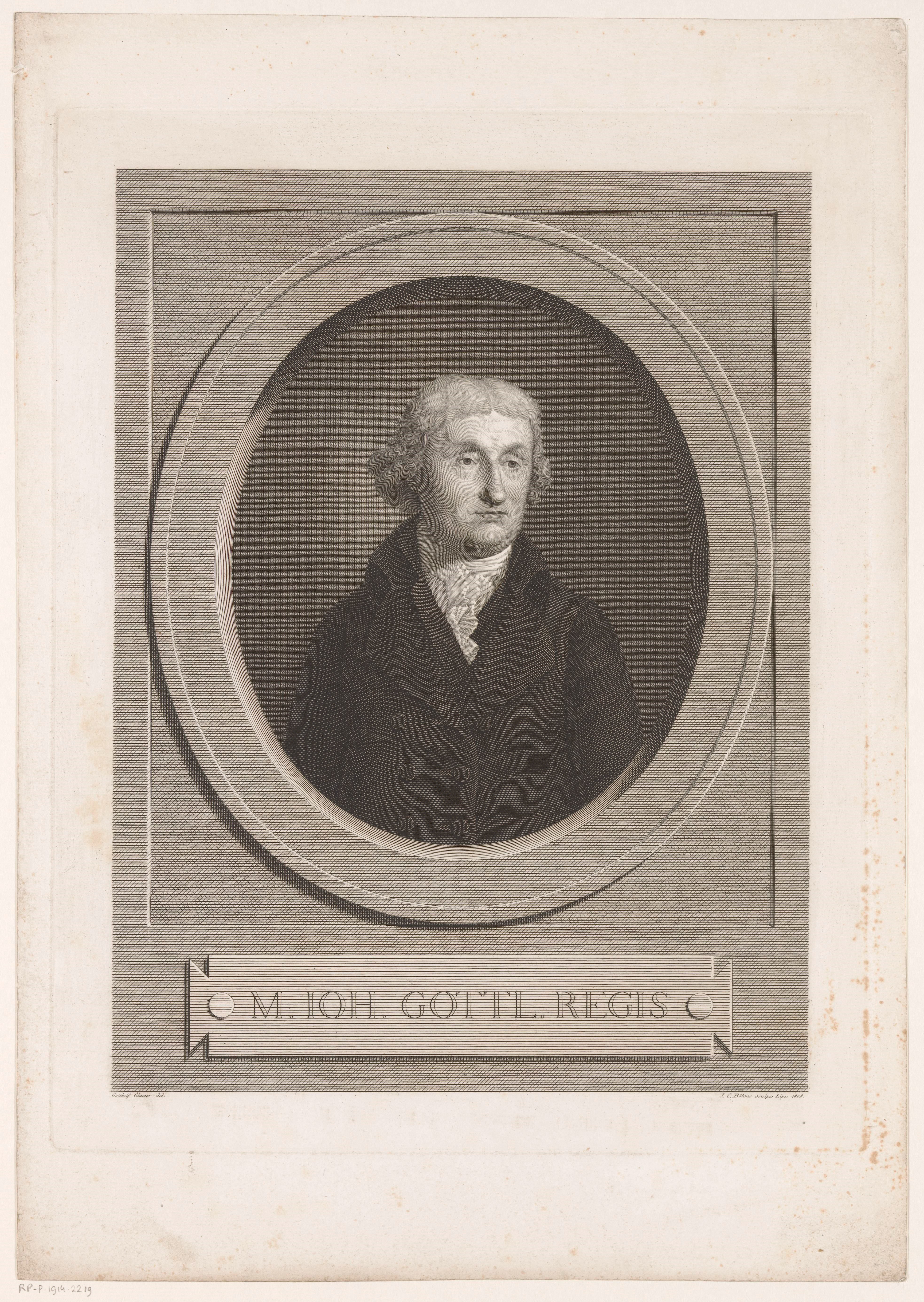 Portret van Johann Gottlob Regis