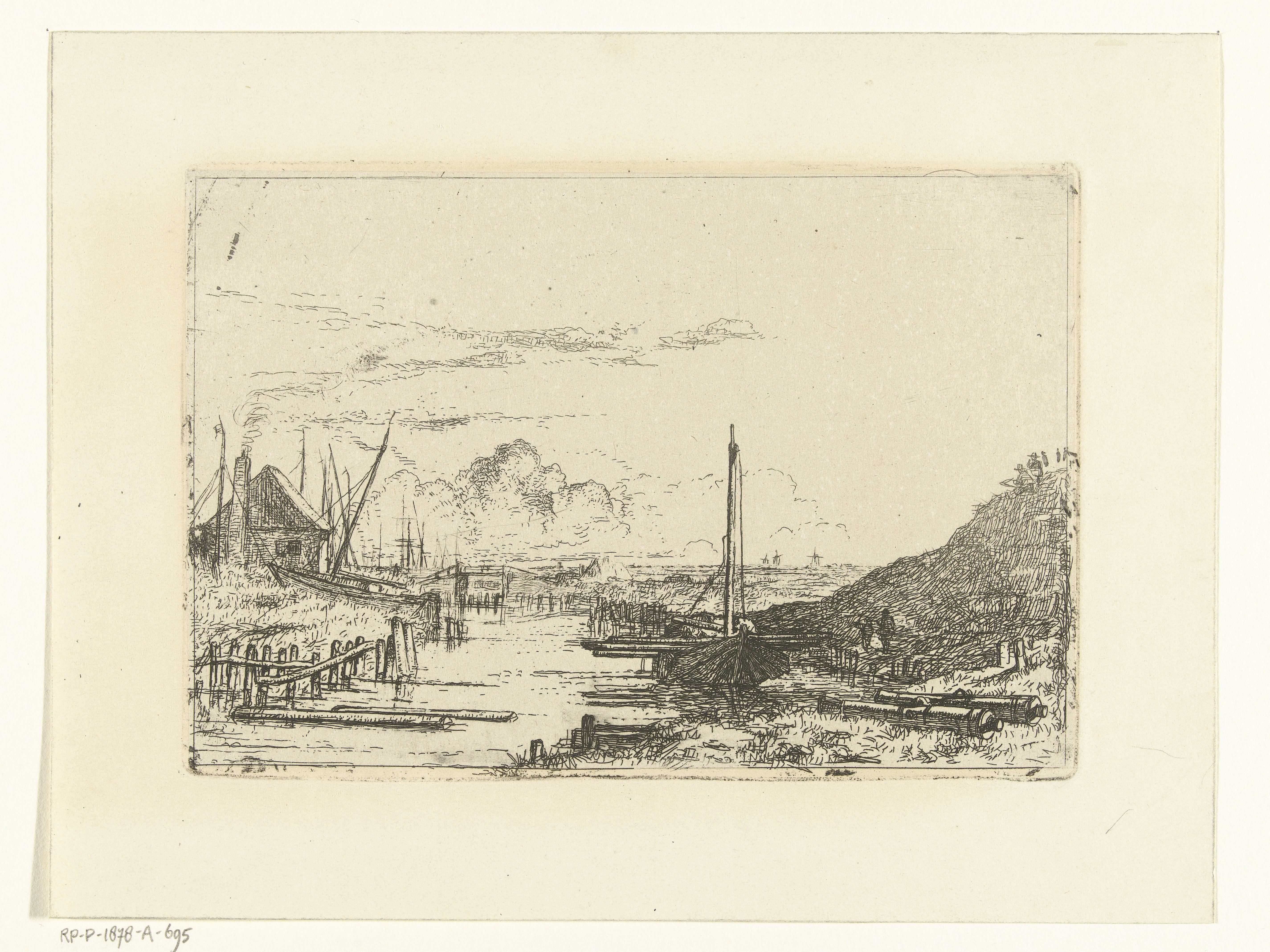 Landschap met kleine haven
