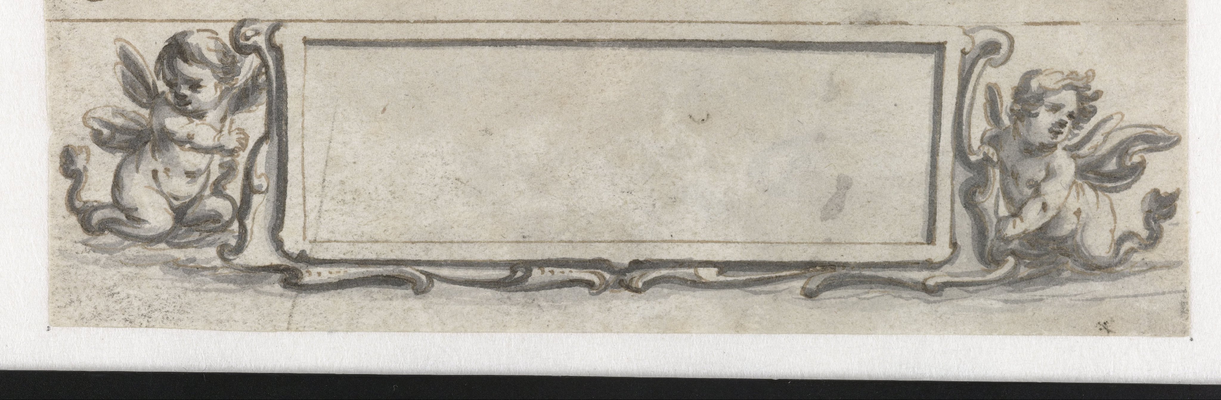 Cartouche met twee putti
