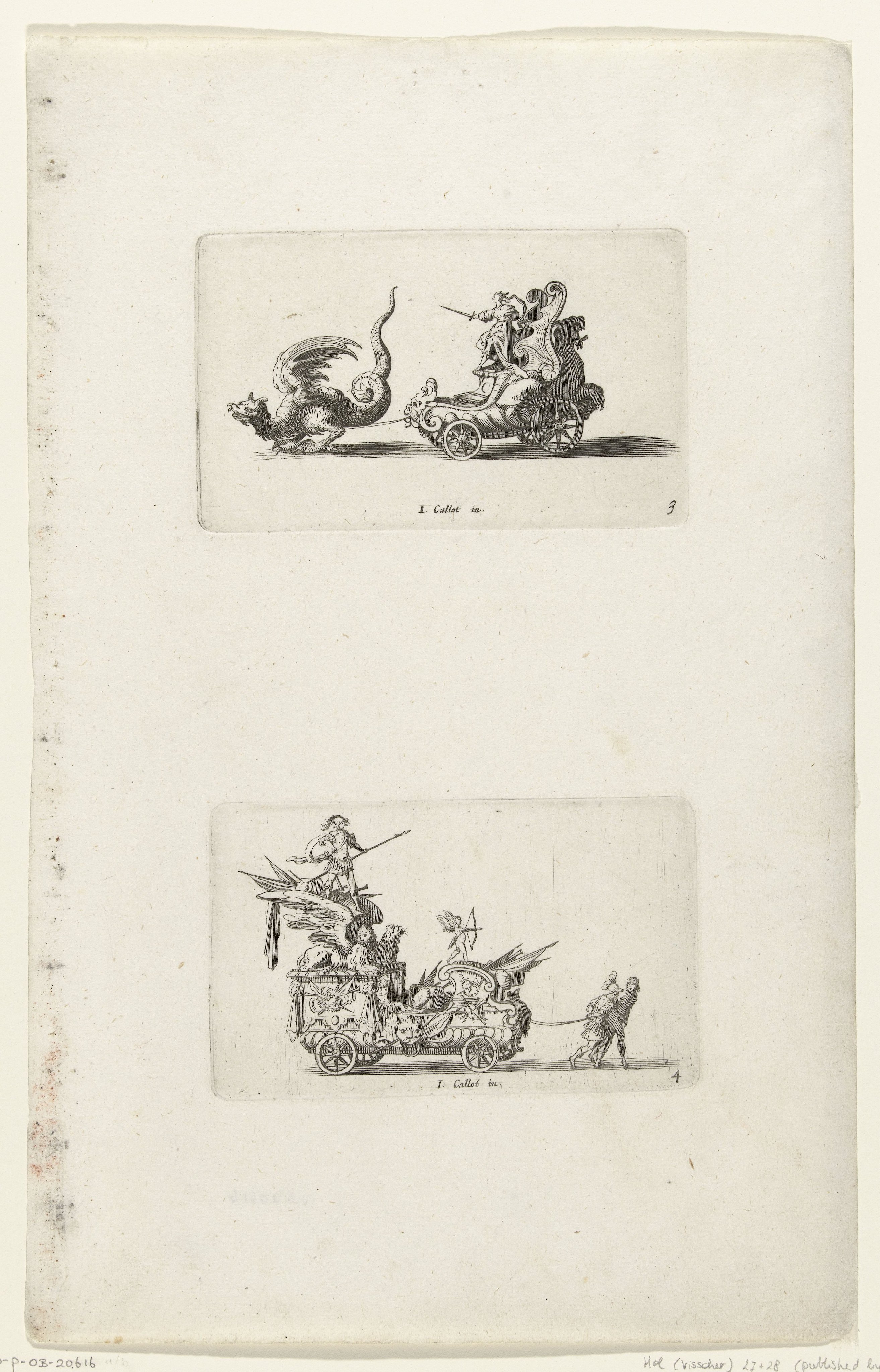 Triomfwagen van de Standvastigheid, Triomfwagen met een legerleider en Cupido