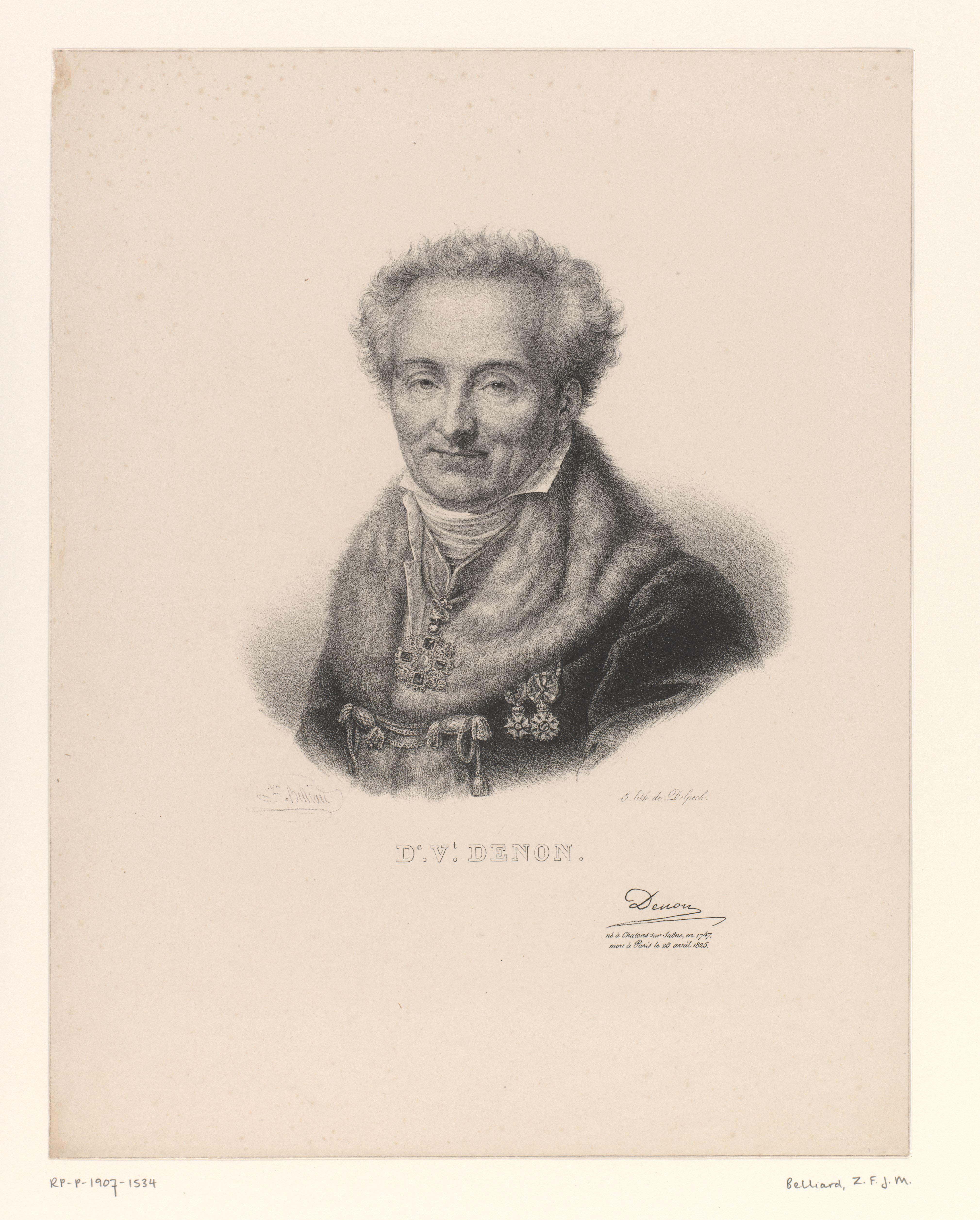 Portret van de schrijver en diplomaat Dominique Vivant Denon