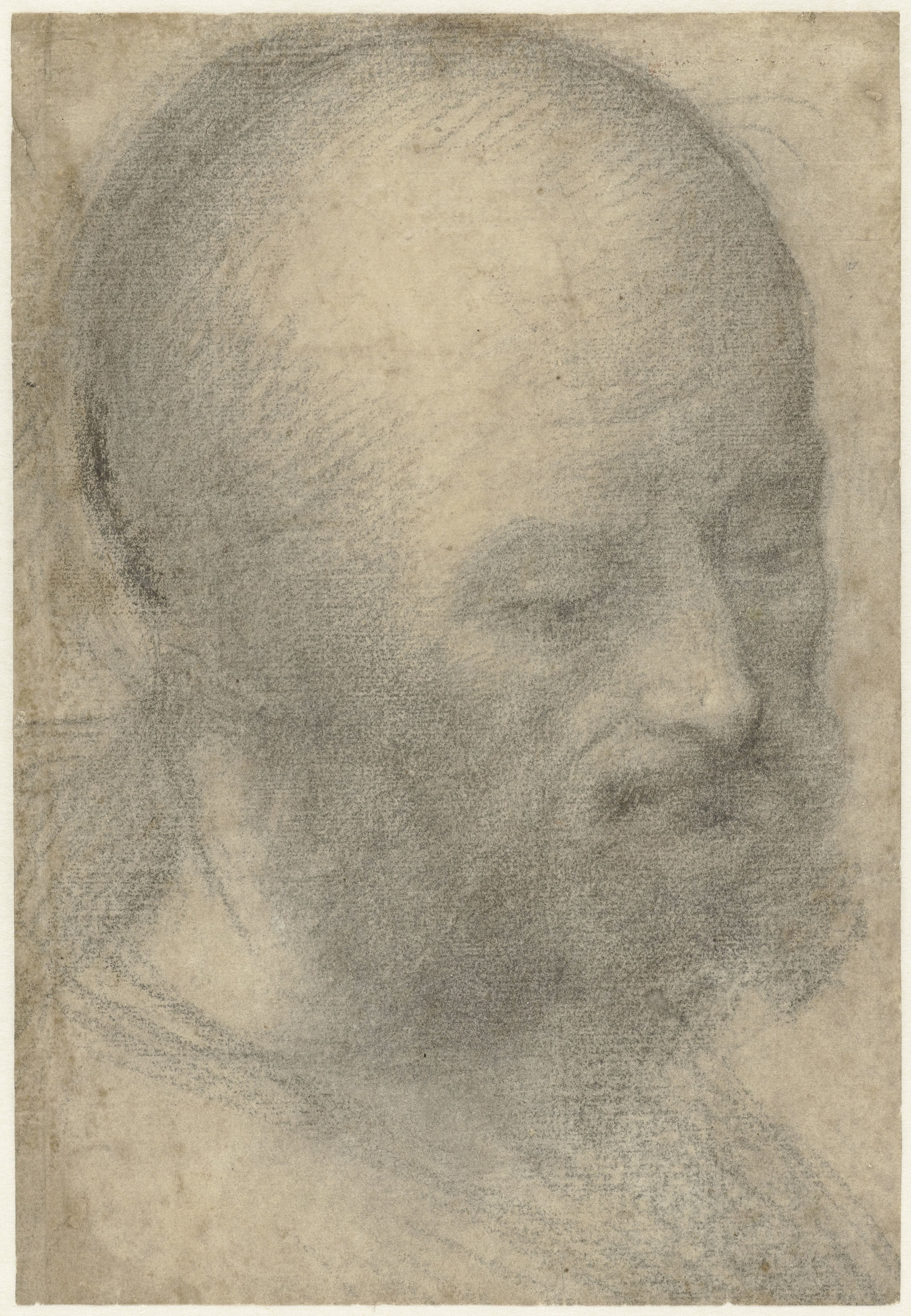 Hoofd van een oude man met baard