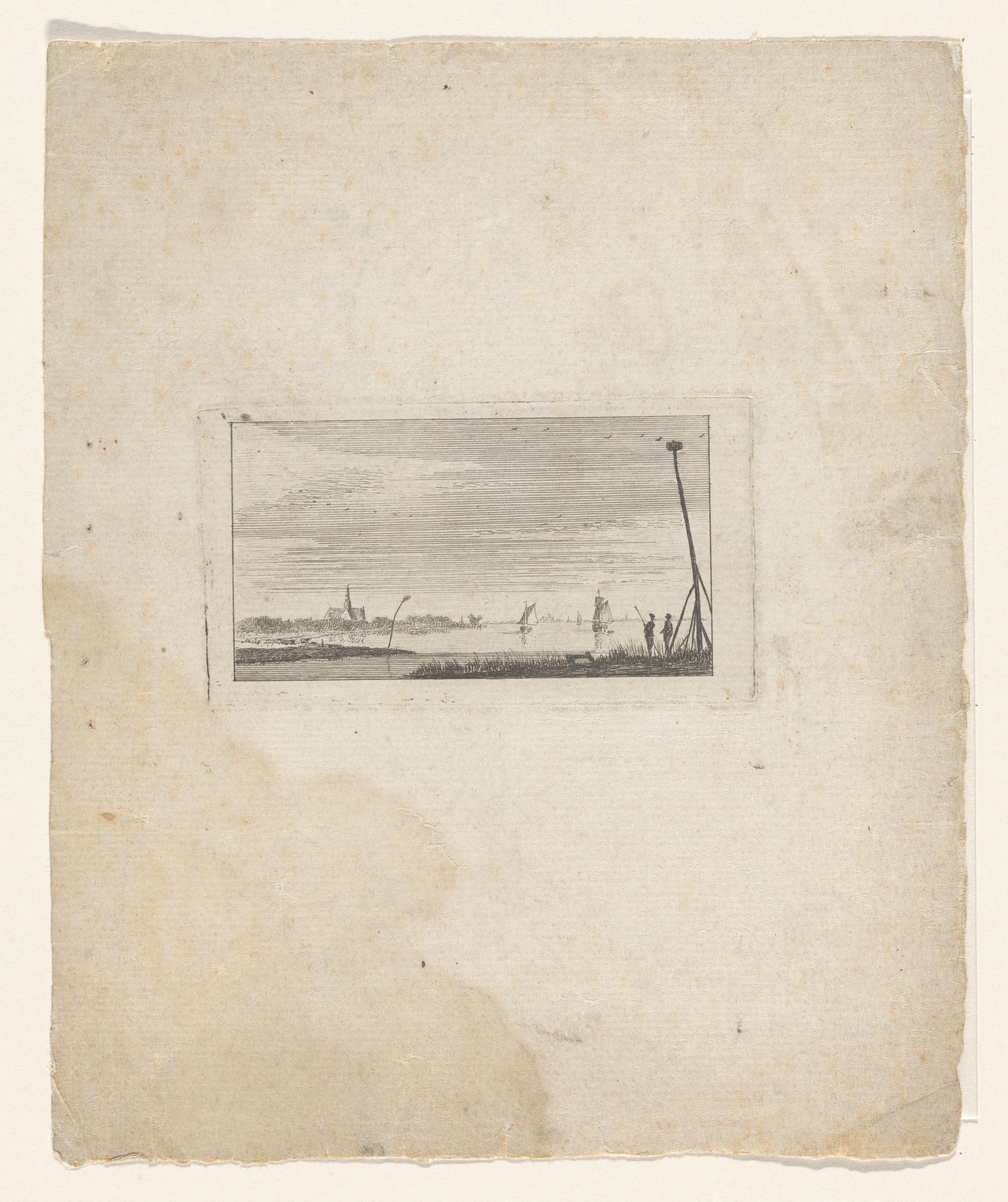 Landschap met de Grote Kerk van Alkmaar in de achtergrond