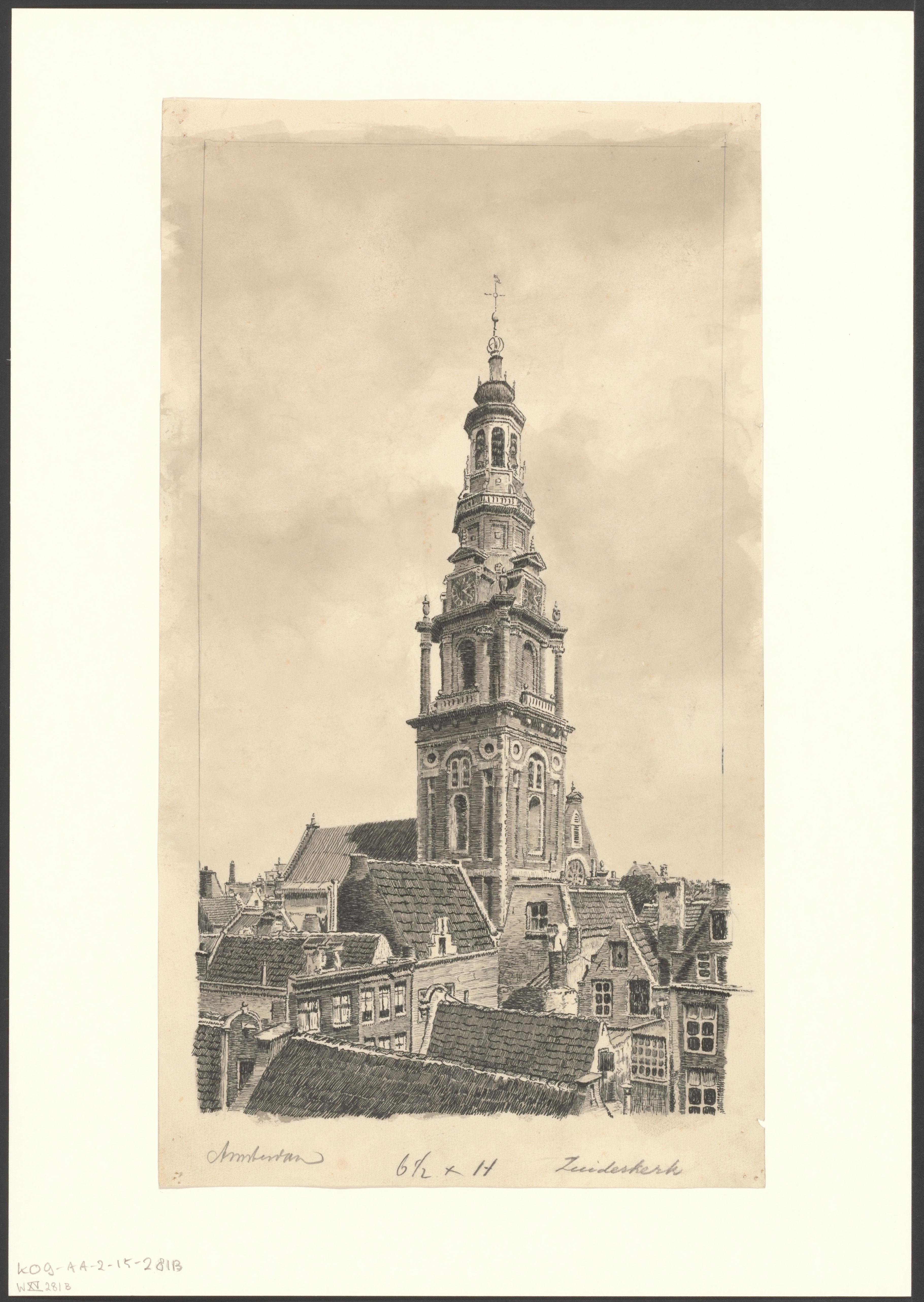 Gezicht op de Zuiderkerkstoren