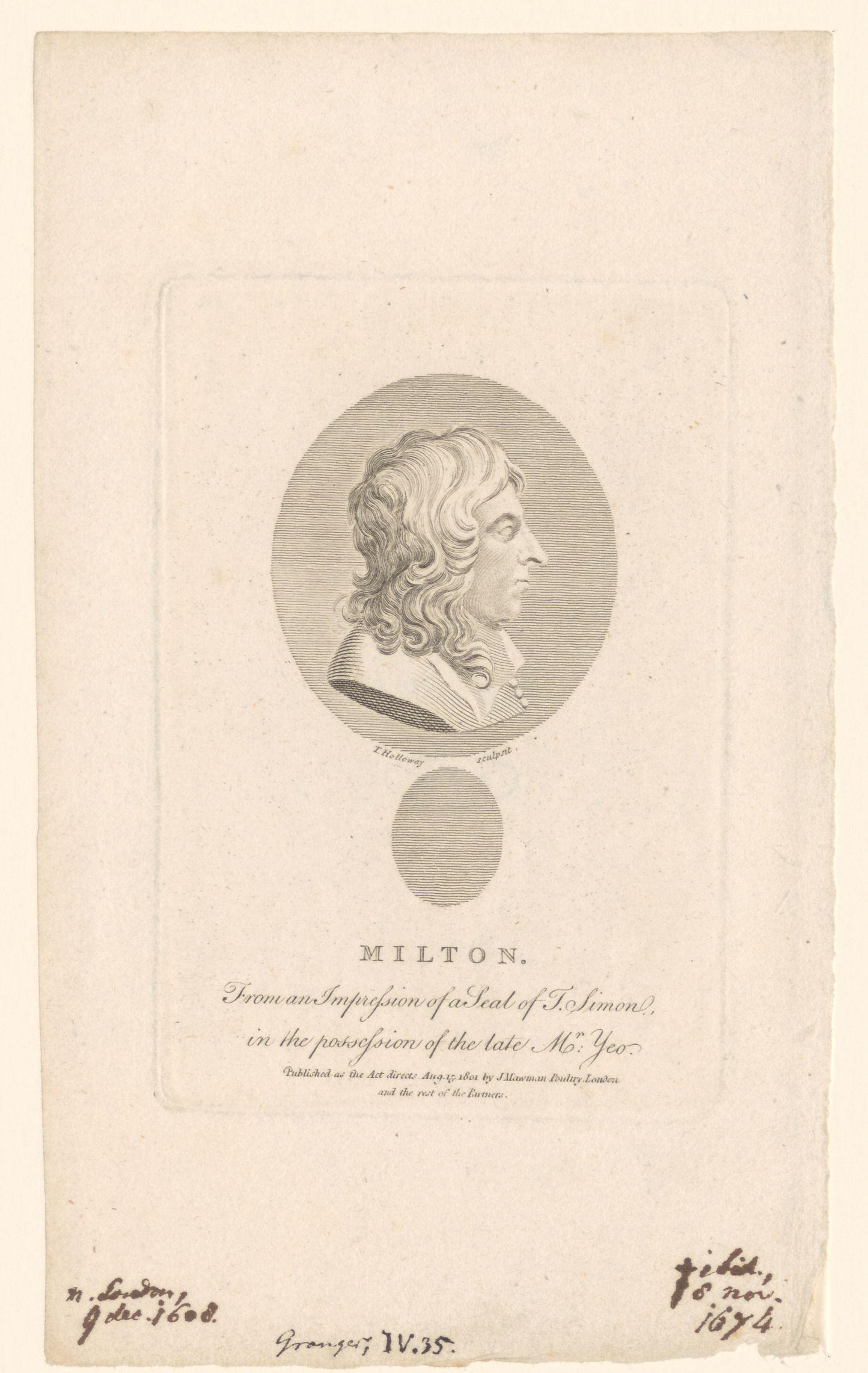 Portret van John Milton