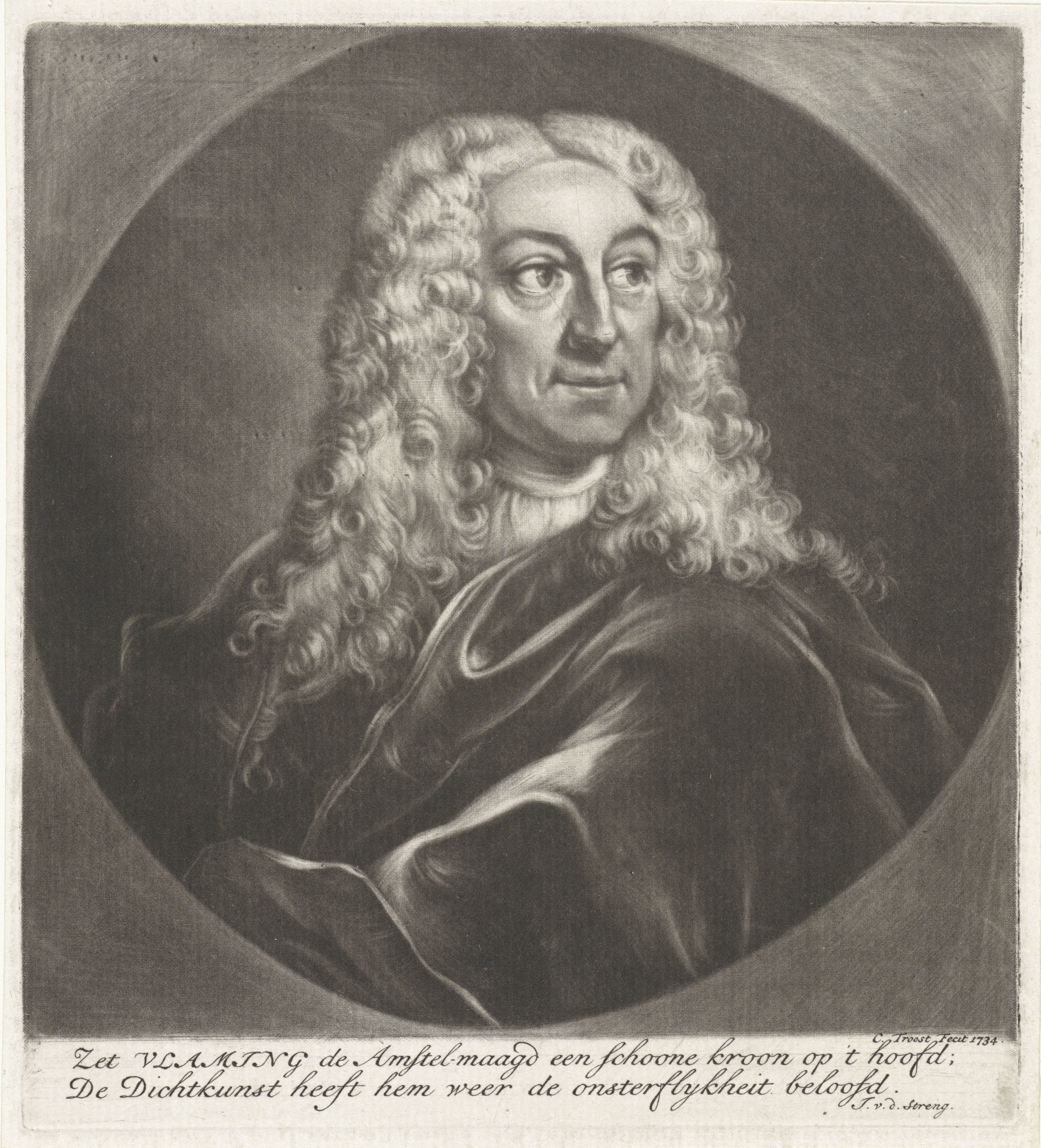 Portret van de dichter Pieter Vlaming